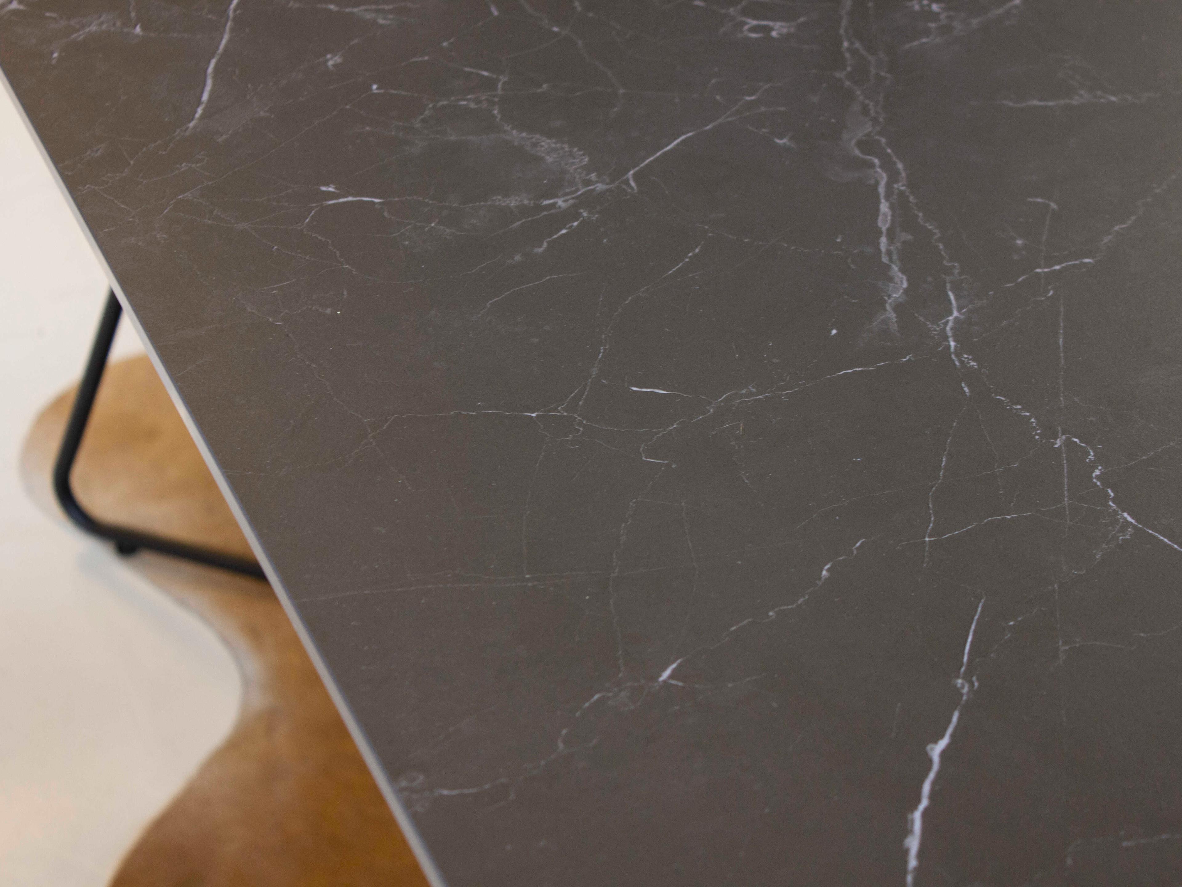 Mobital Papillon Rectangular Glass Sintered Shakespeare Black Dining Table