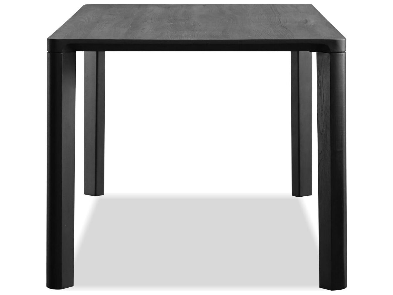 Mobital Plank Rectangular Wood Black Soot Solid Teak Top Dining Table