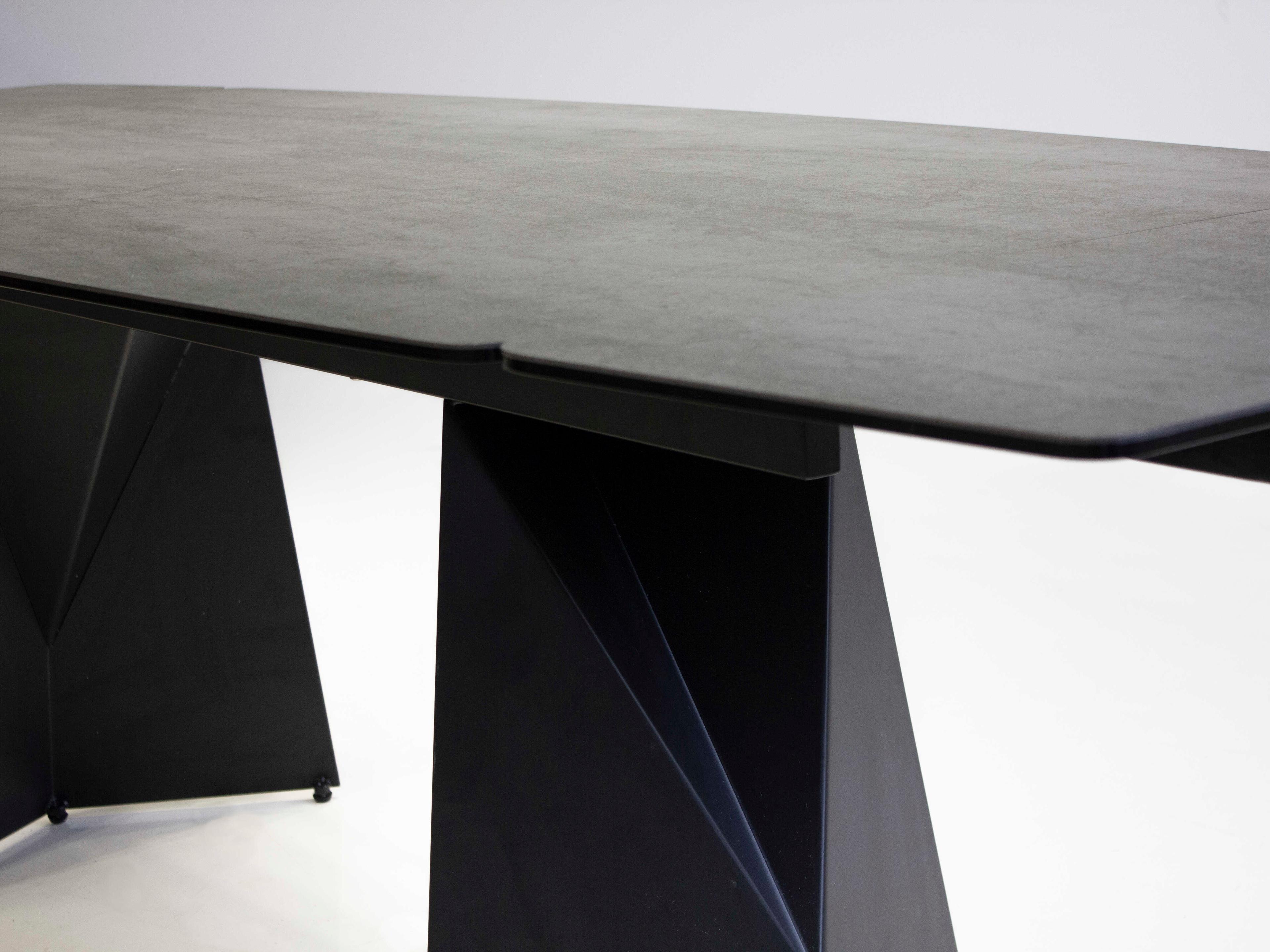 Mobital Prism Rectangular Ceramic Industrial Grey Dining Table