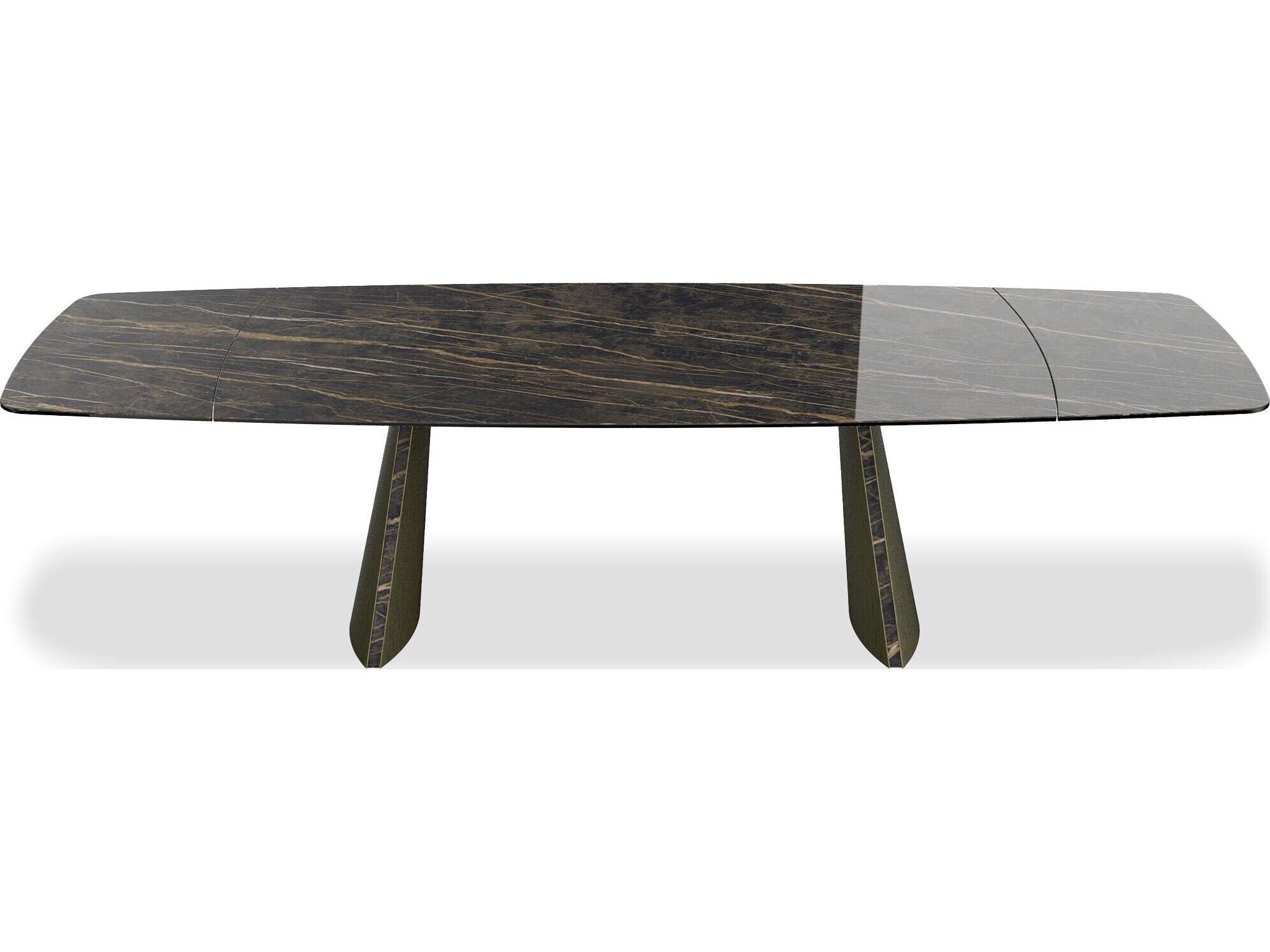 Mobital Ravello Rectangular Noir Desir High Gloss Ceramic Top Dining Table