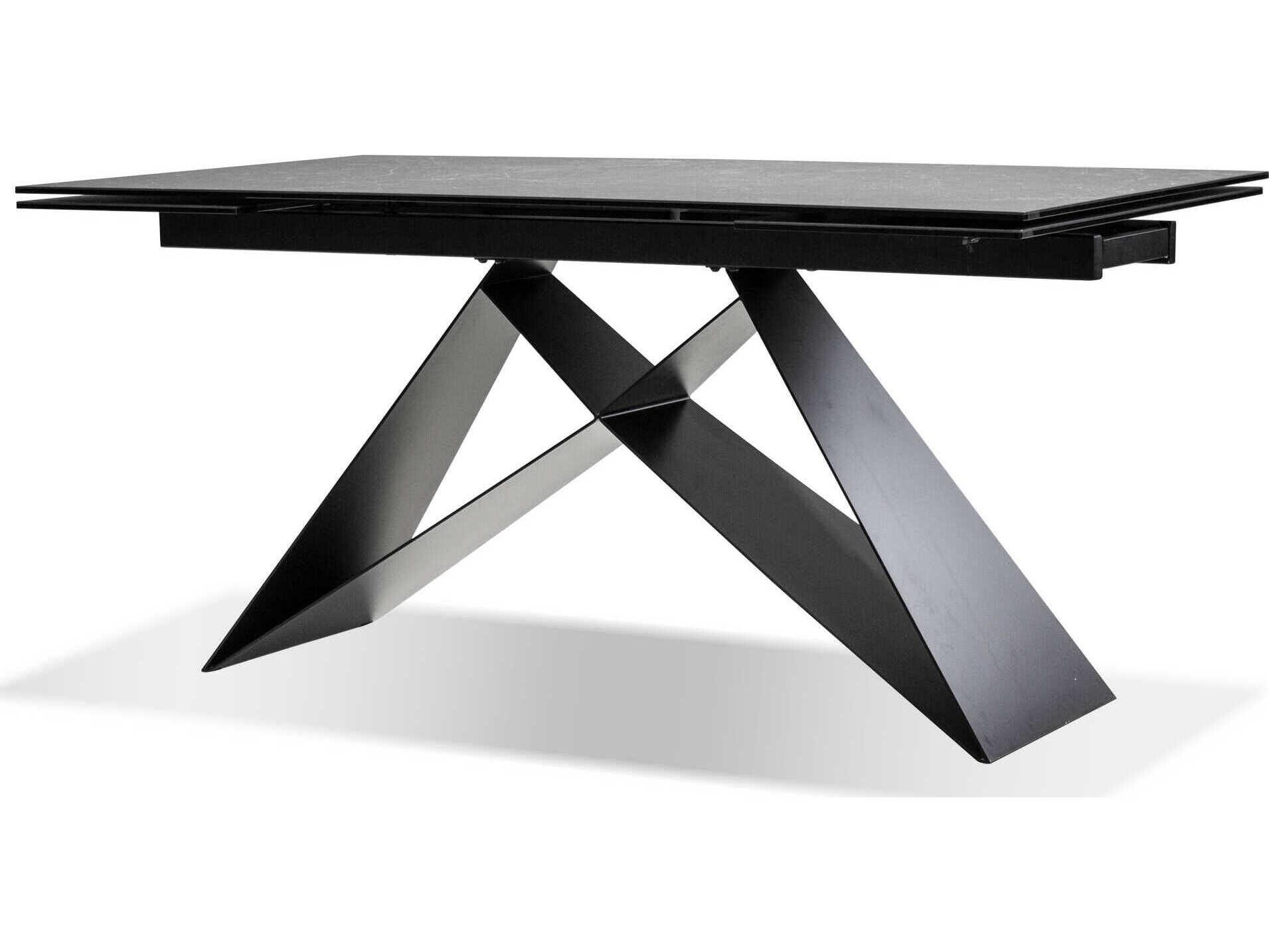 Mobital The Extendable Rectangular Ceramic Slate Black Dining Table