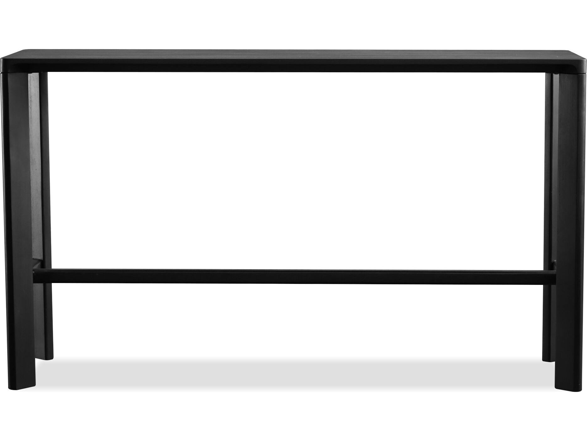 Mobital Plank Rectangular Wood Black Soot Solid Teak Top Dining Table