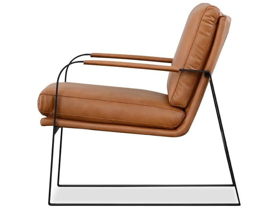 Mobital Jameson Orange Leather Accent Chair