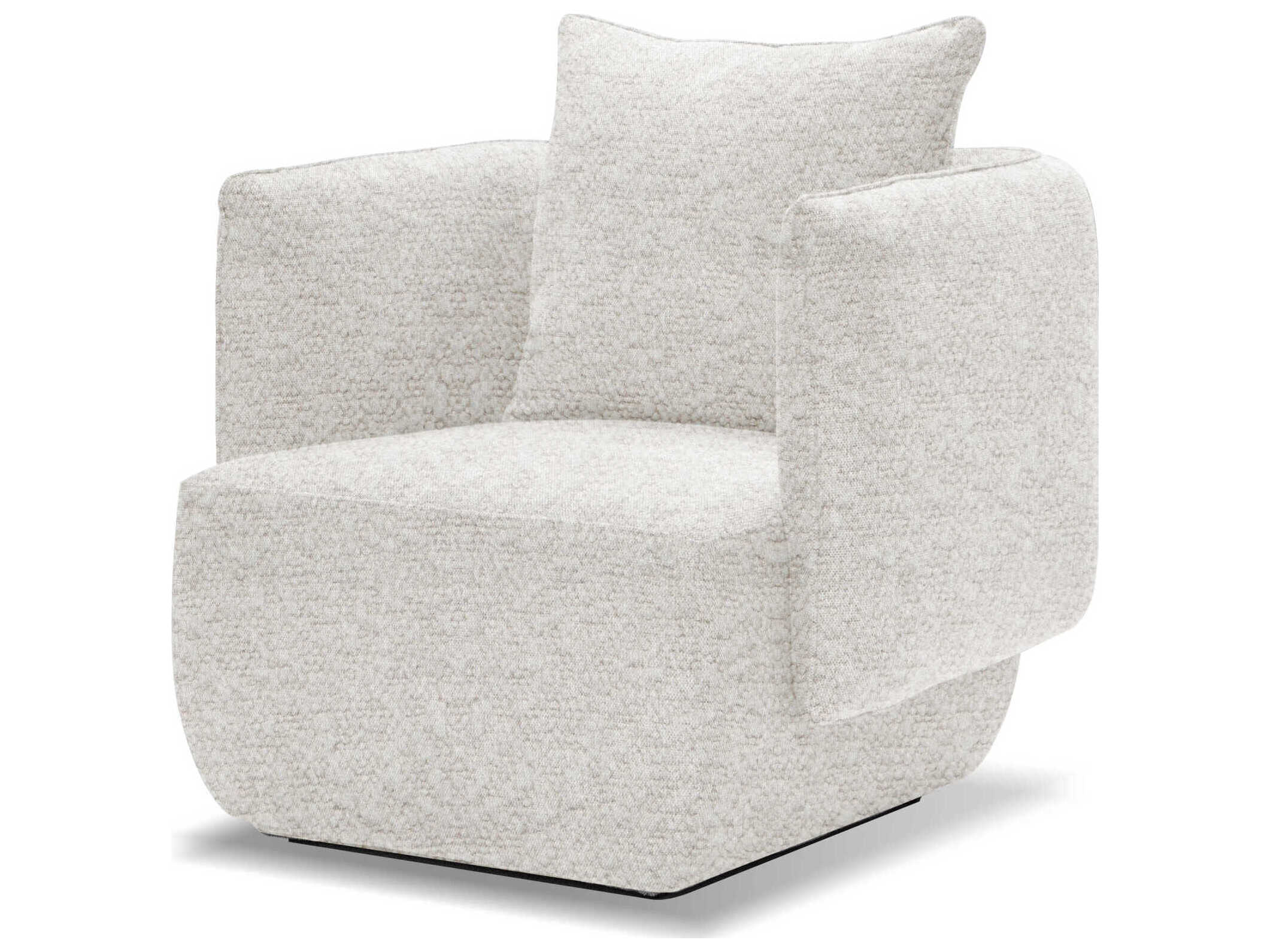 Mobital Probe Swivel White Fabric Accent Chair