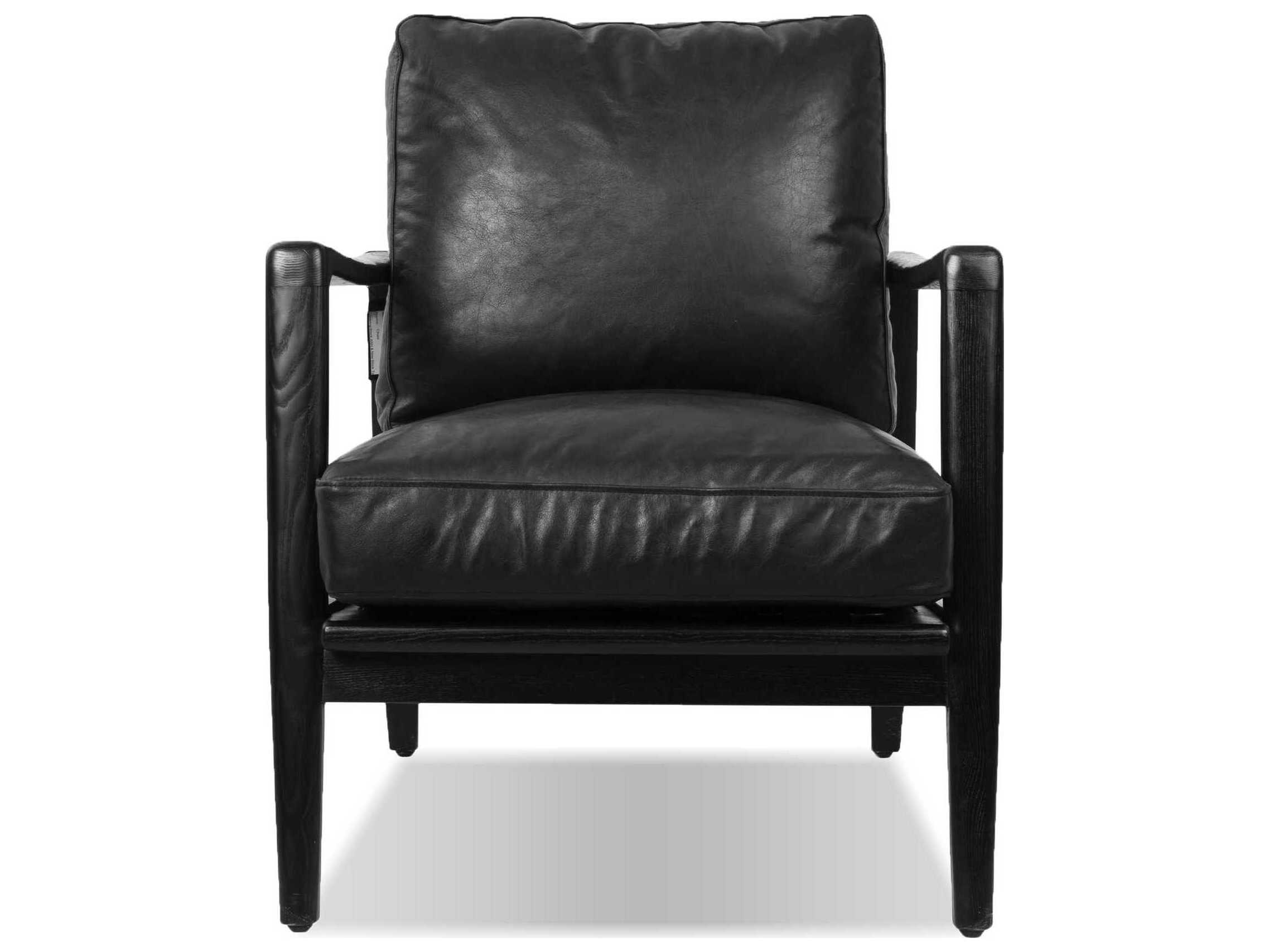 Mobital Craftsman Black Leather Accent Chair