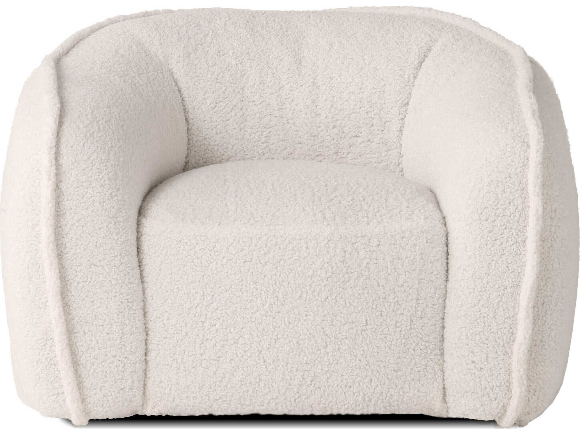 Mobital Duffy Swivel White Fabric Accent Chair