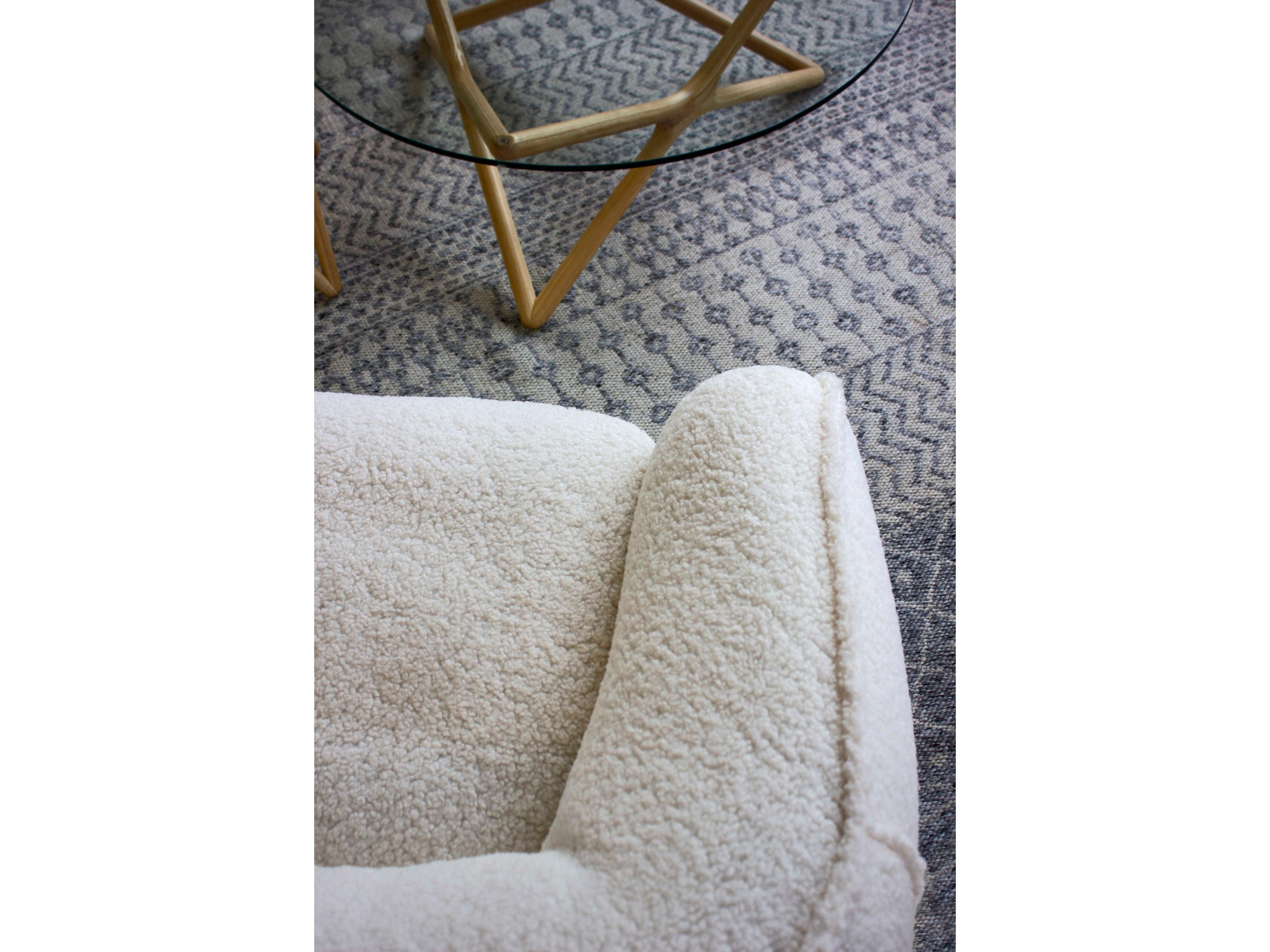 Mobital Duffy Swivel White Fabric Accent Chair