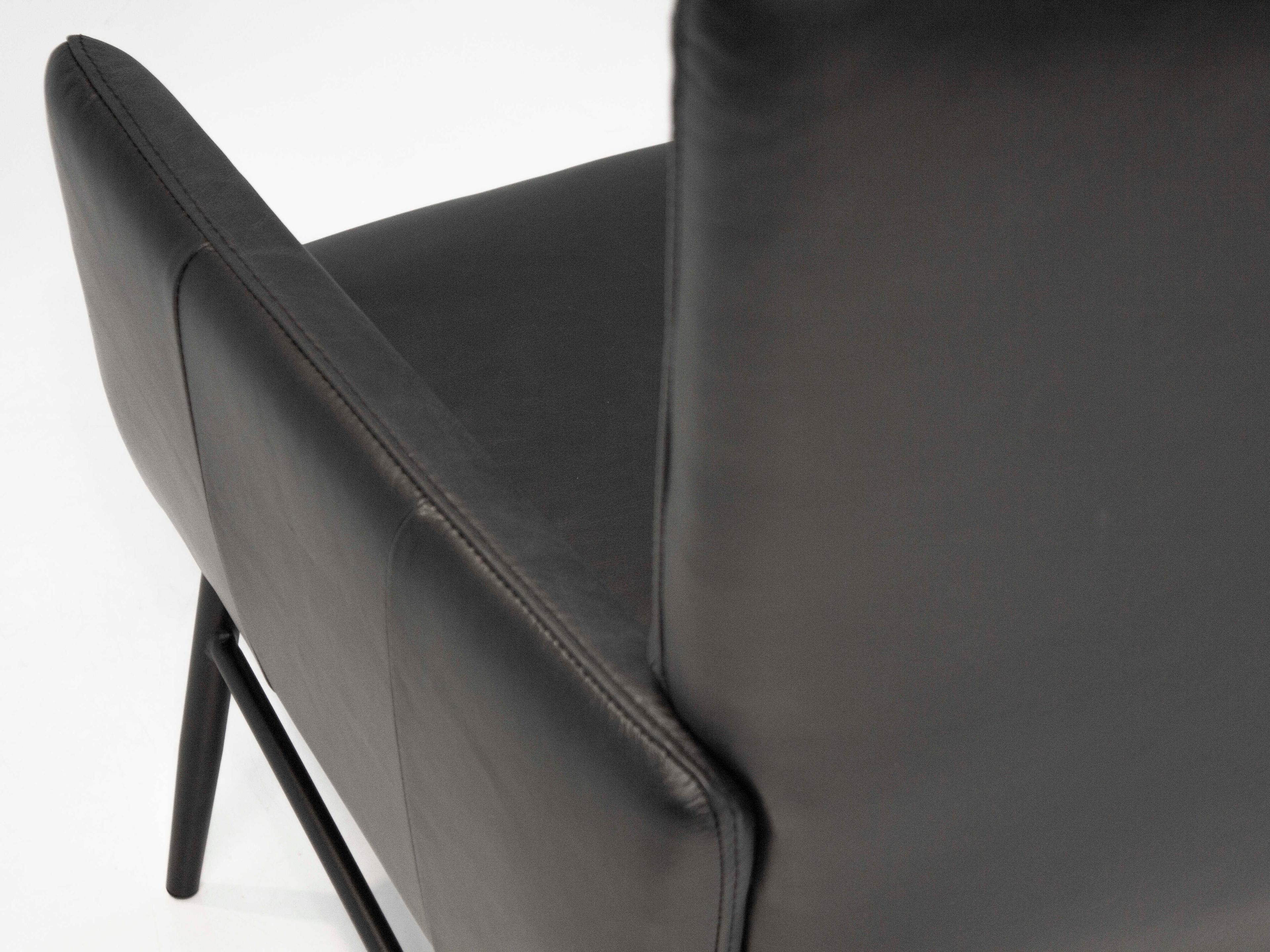 Mobital Morisson Black Leather Accent Chair