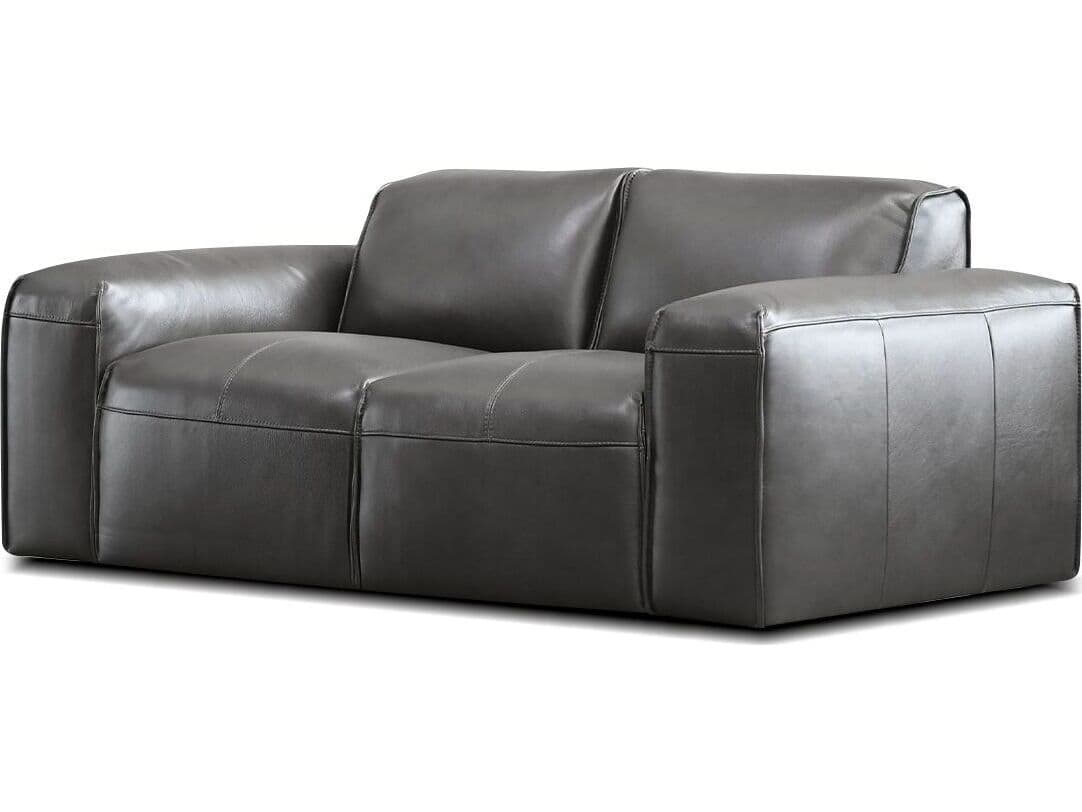 Mobital Boone Gray Leather Loveseat