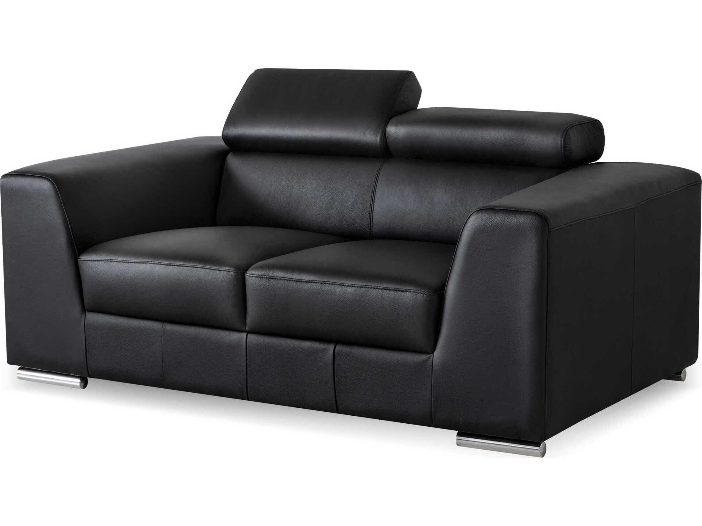 Mobital Icon Black Leather Loveseat
