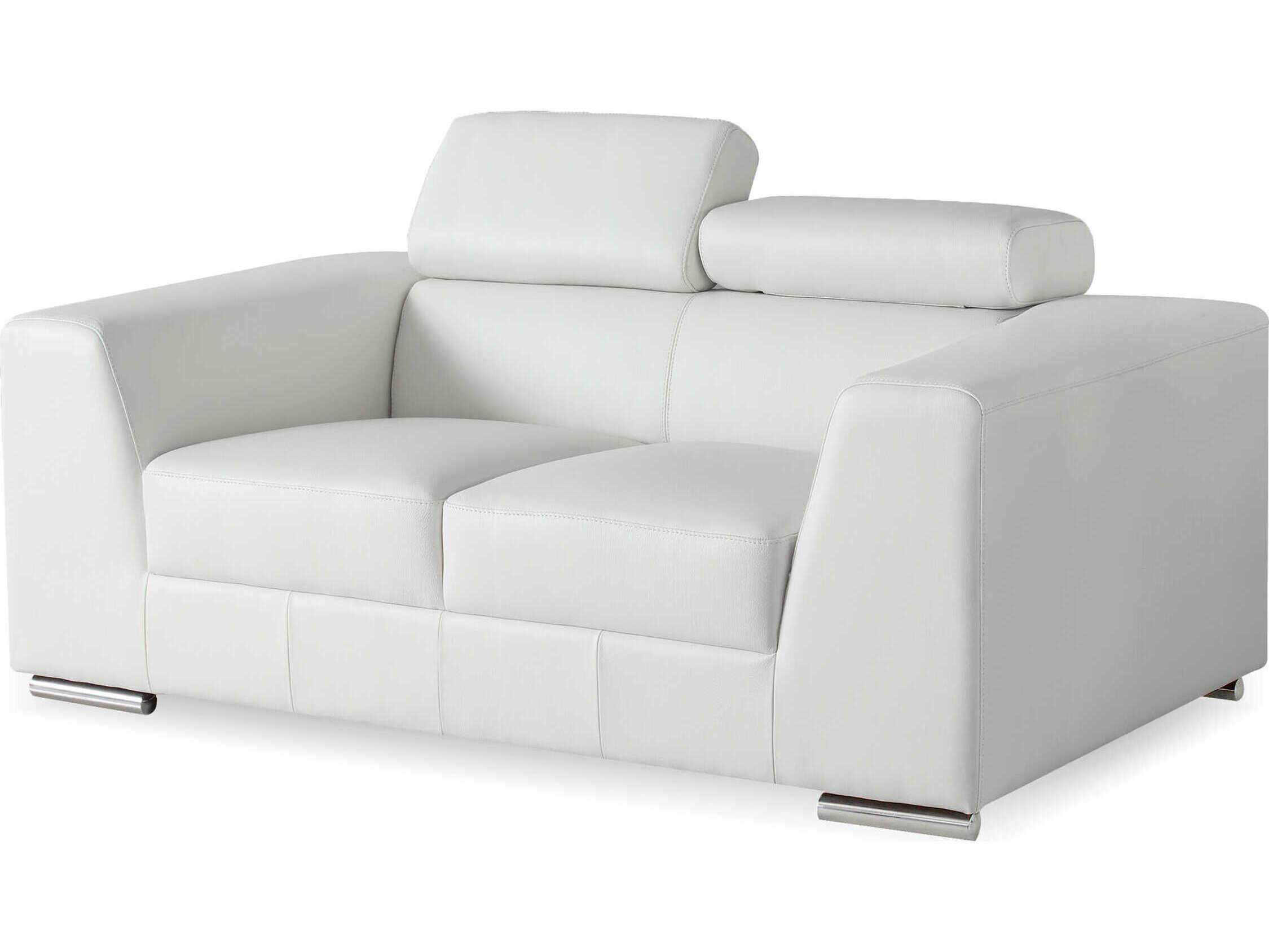 Mobital Icon White Leather Loveseat