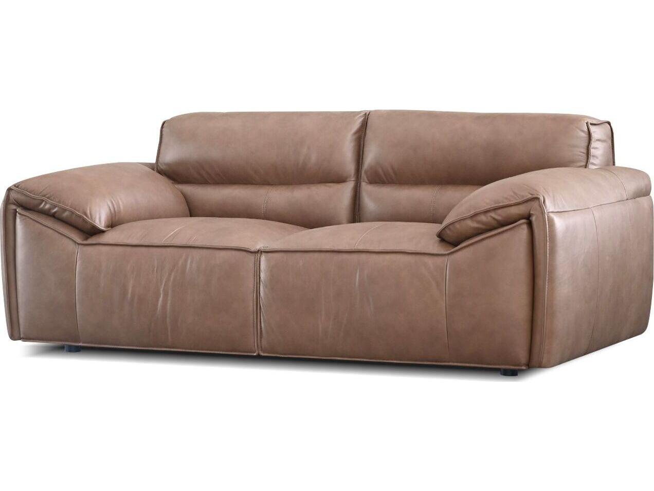 Mobital Osta Cacao Brown Sauvage Leather Loveseat
