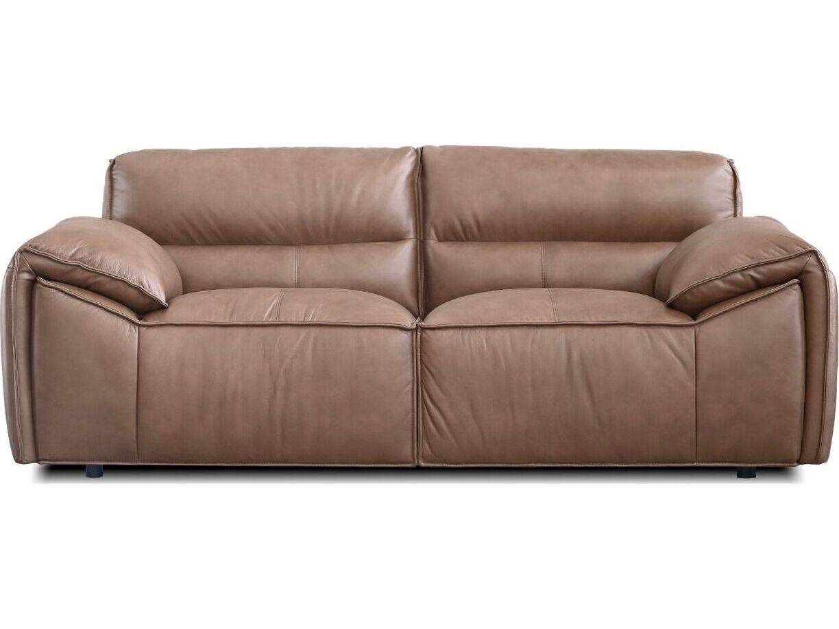 Mobital Osta Cacao Brown Sauvage Leather Loveseat