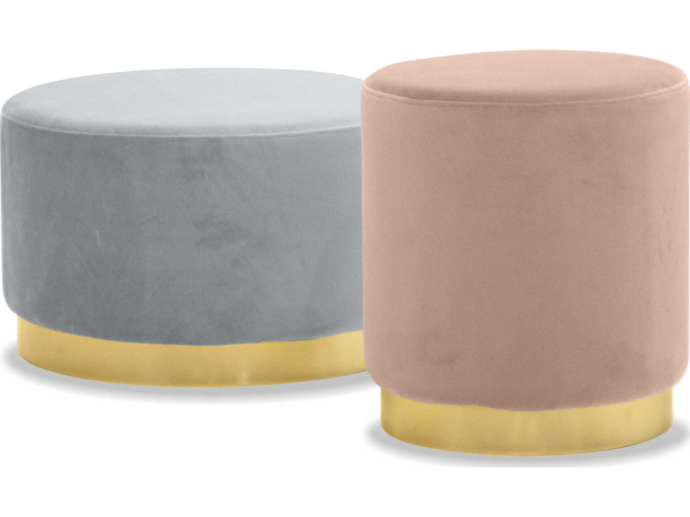 Mobital Pillbox Grey Gold Upholstered Ottoman