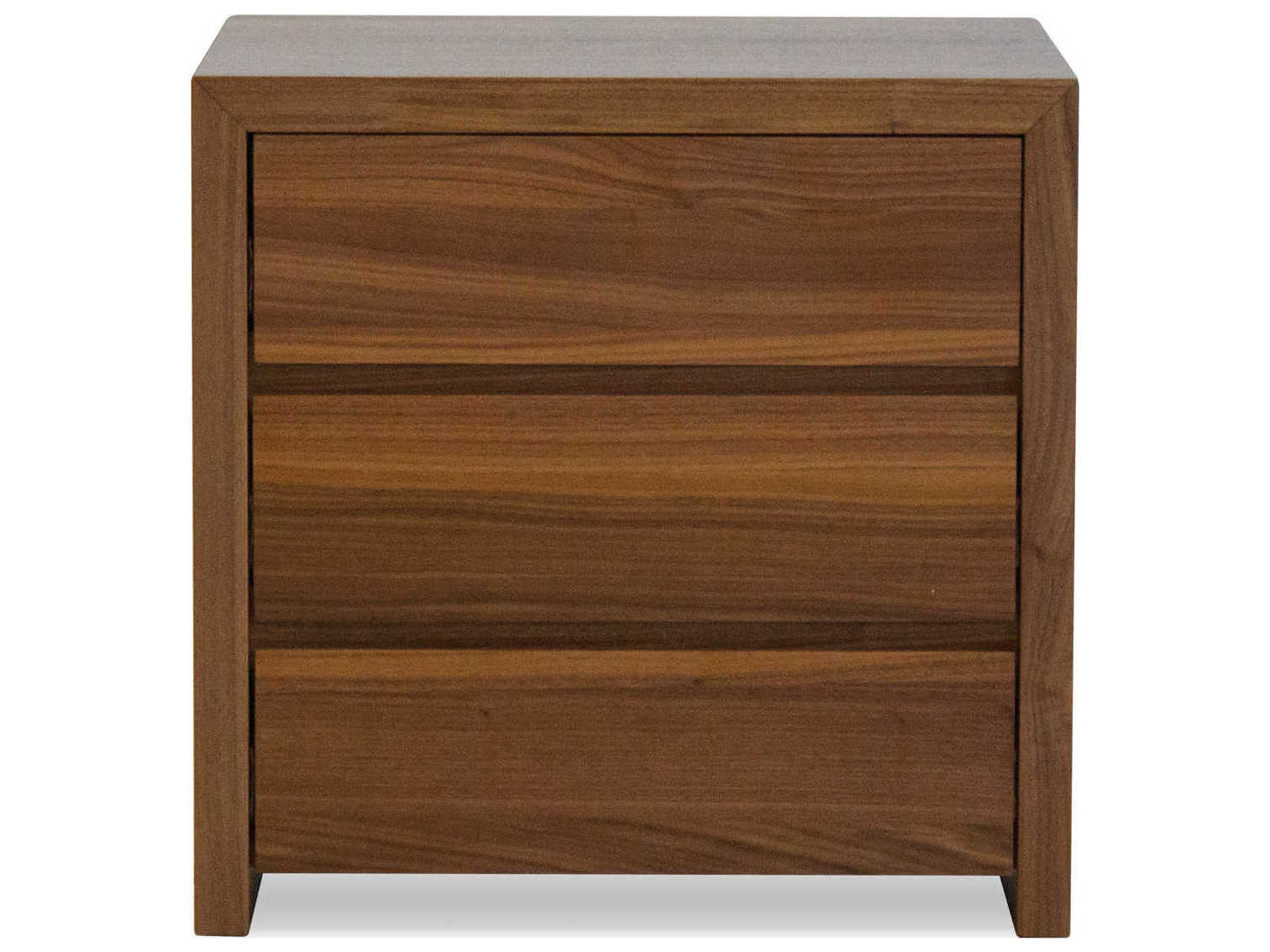 Mobital Blanche 3-Drawers Brown Walnut Wood Nightstand