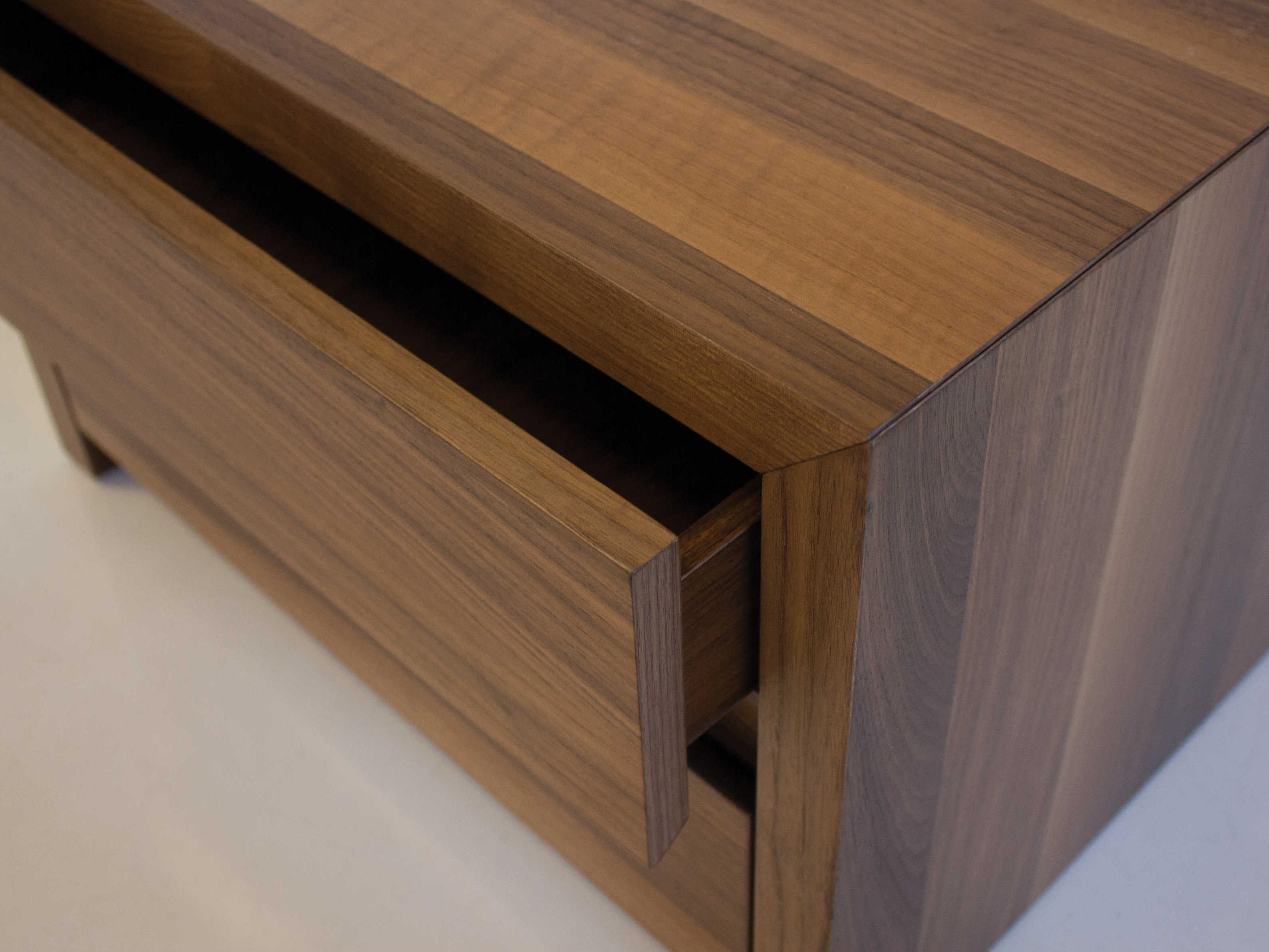 Mobital Blanche 3-Drawers Brown Walnut Wood Nightstand