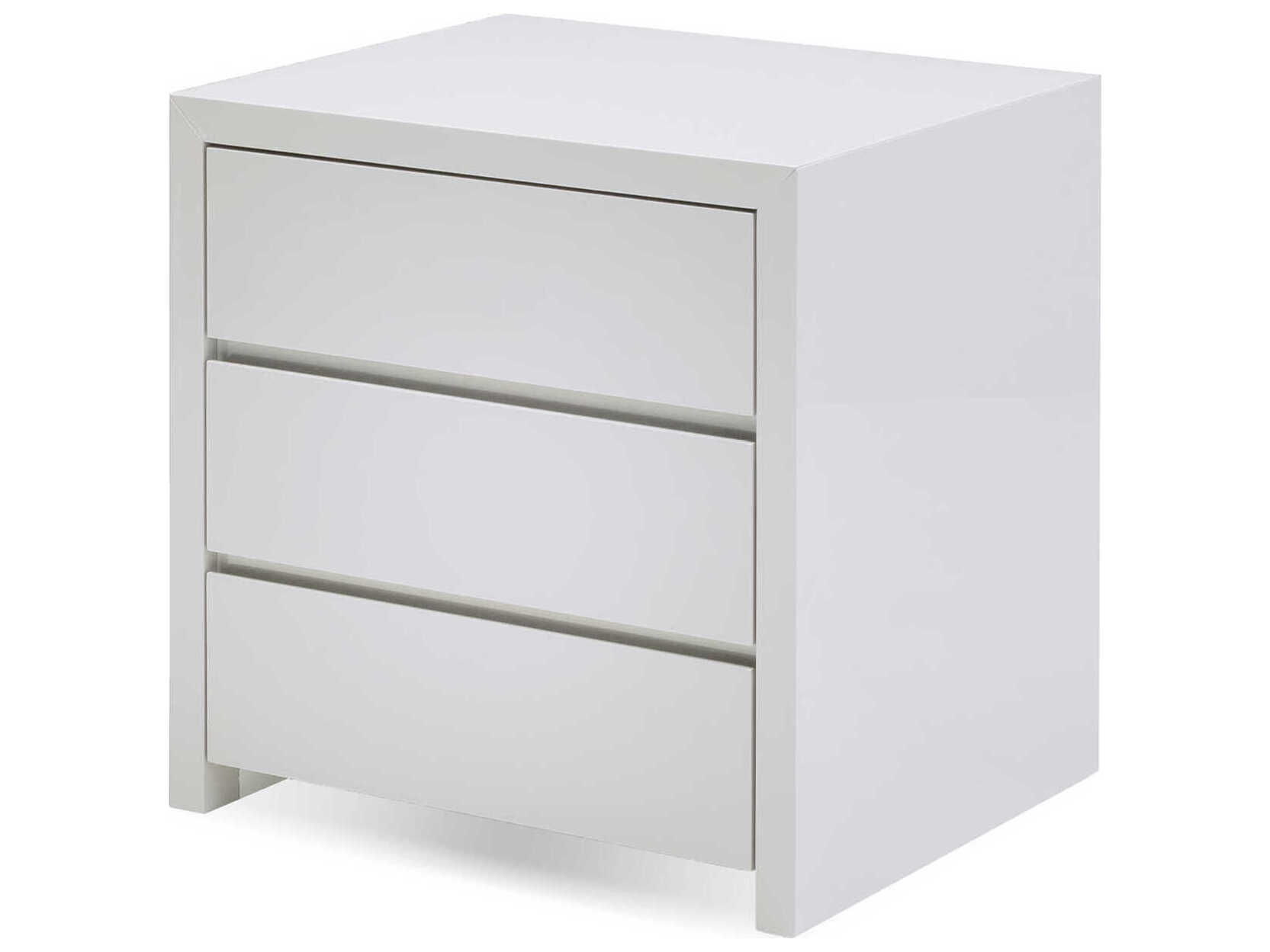 Mobital Blanche 3-Drawers White Nightstand