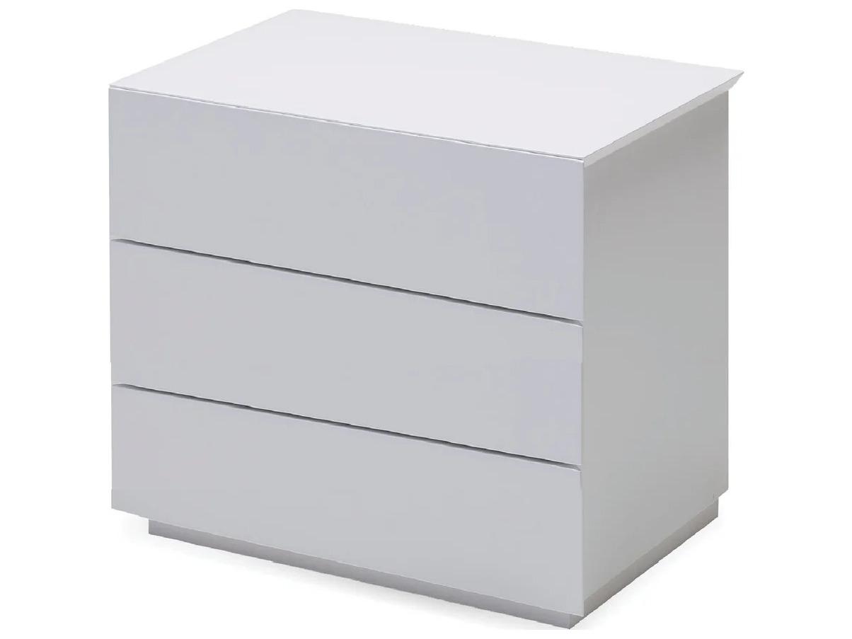 Mobital Vex 3-Drawers White Oak Wood Nightstand