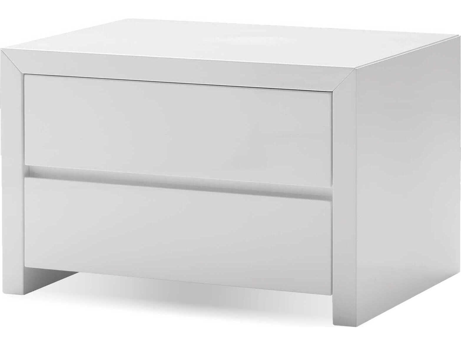 Mobital Blanche 2-Drawers White Nightstand