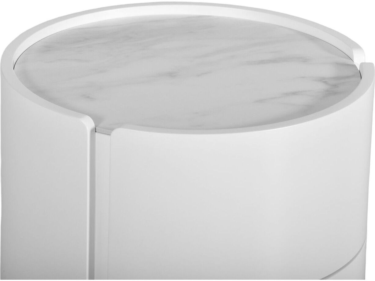 Mobital Burrow 2-Drawers White Matte Wood Nightstand