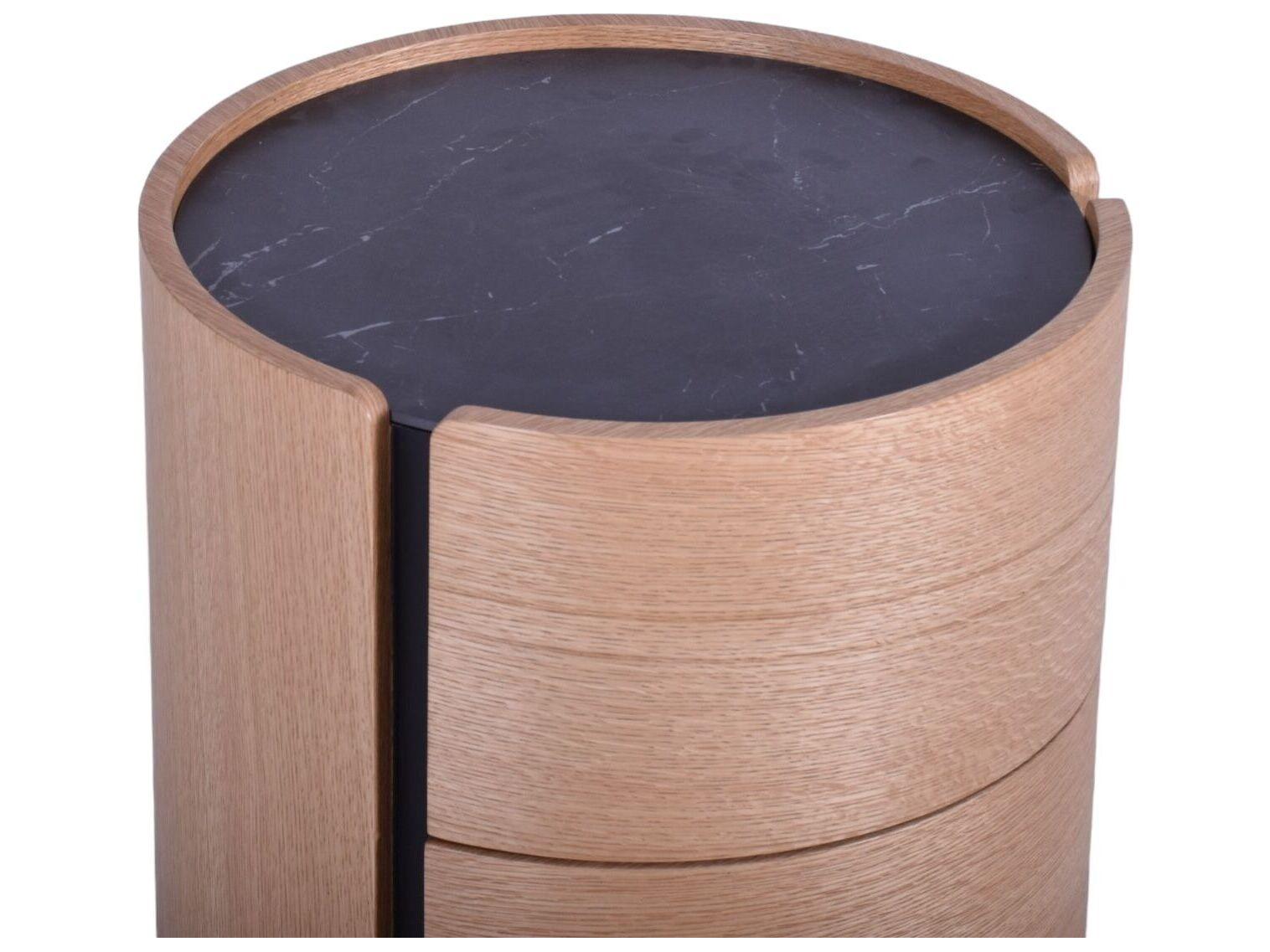 Mobital Burrow 2-Drawers White Oak Wood Nightstand