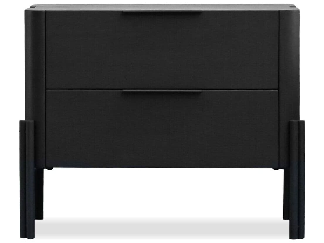 Mobital Nori 2-Drawers Black Oak Wood Nightstand