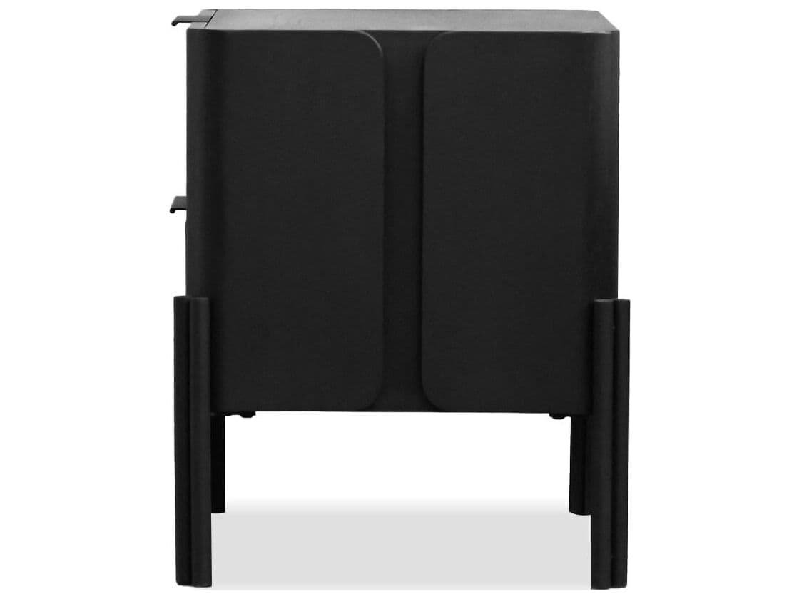 Mobital Nori 2-Drawers Black Oak Wood Nightstand