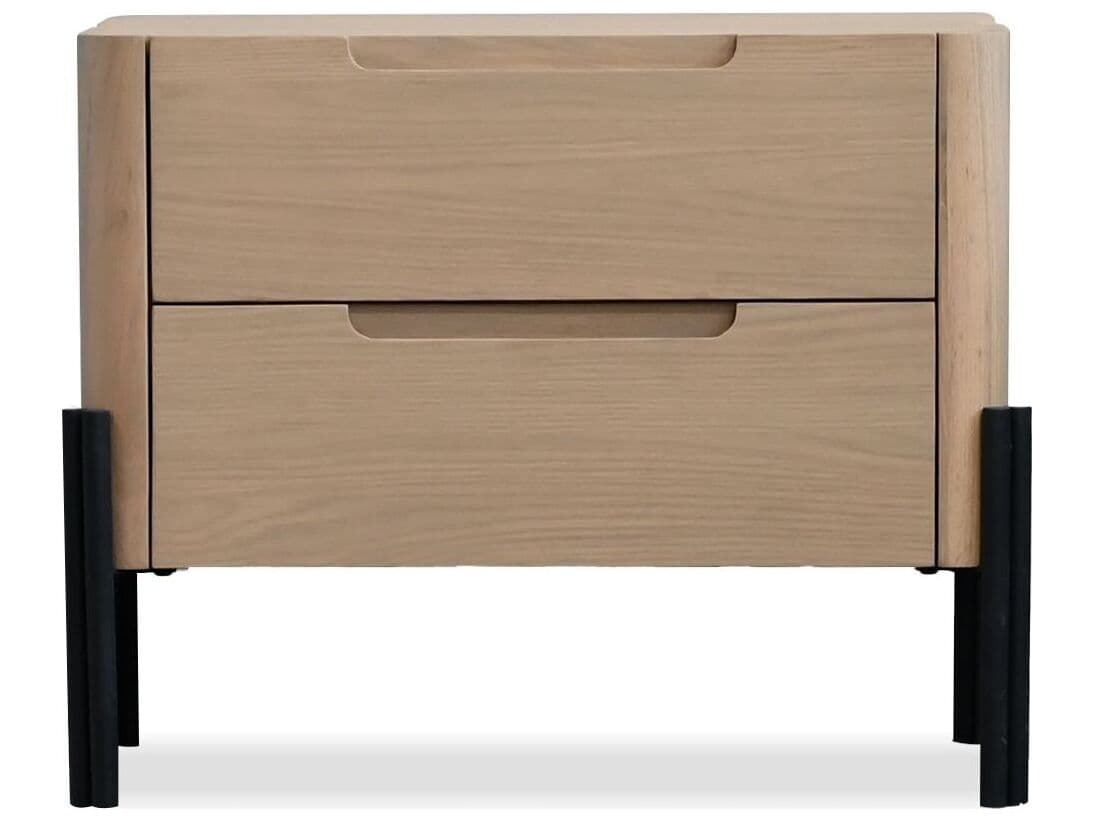 Mobital Nori 2-Drawers Natural Oak Wood Nightstand