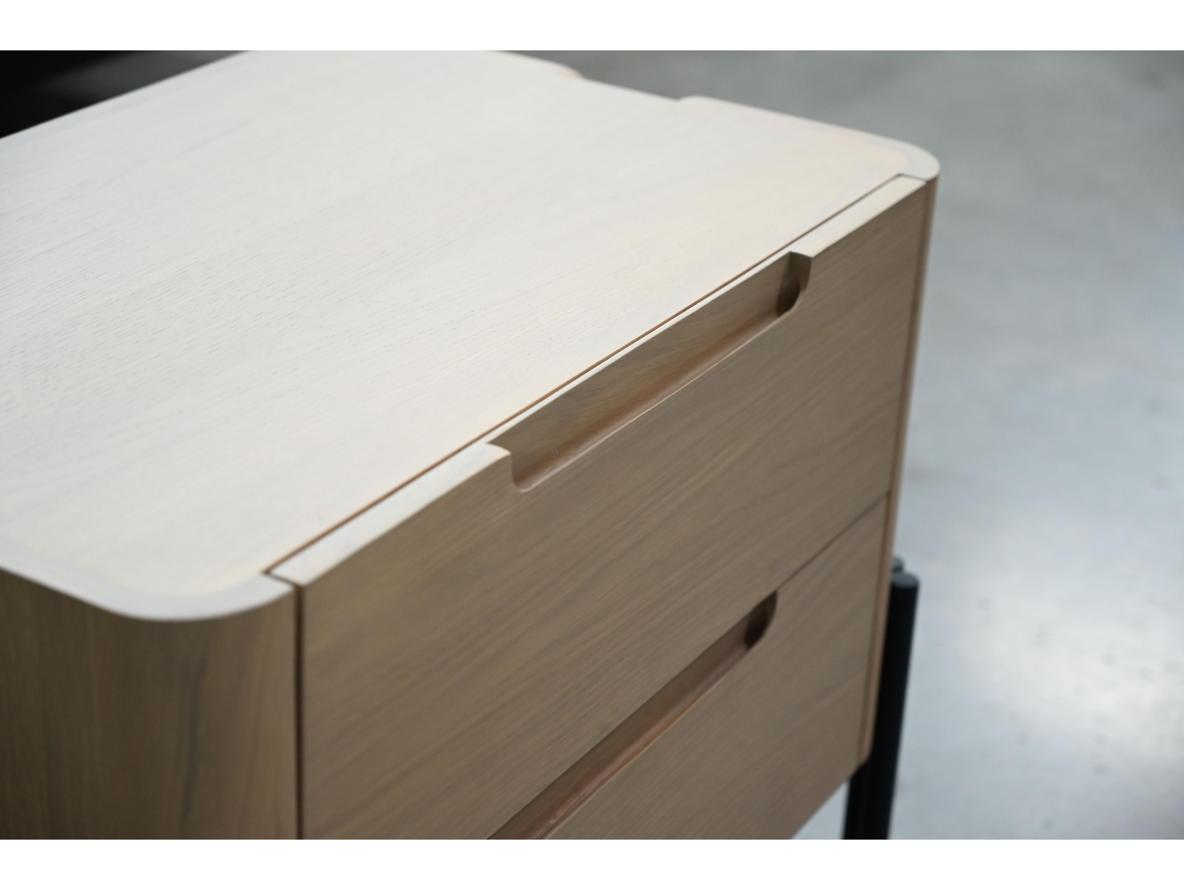 Mobital Nori 2-Drawers Natural Oak Wood Nightstand