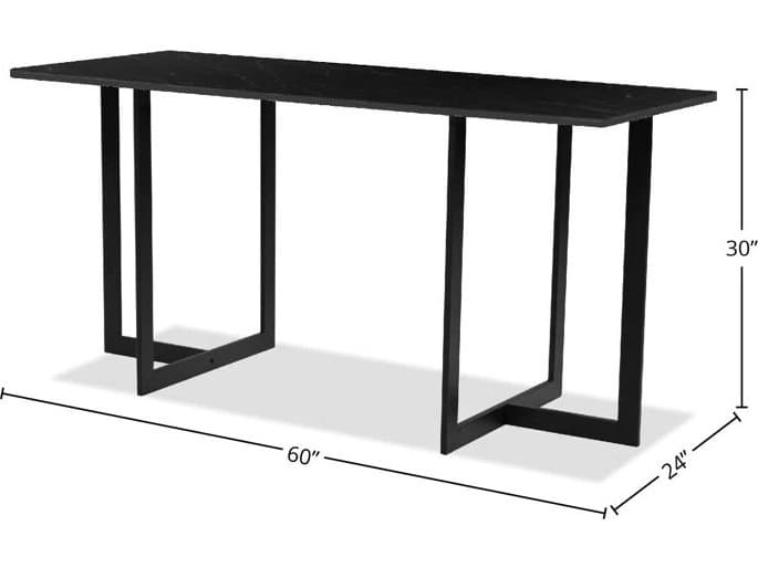 Mobital Onix Black Genuine Marble Secretary Desk