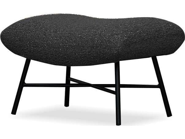 Mobital Caraway Black Faux Leather Ottoman