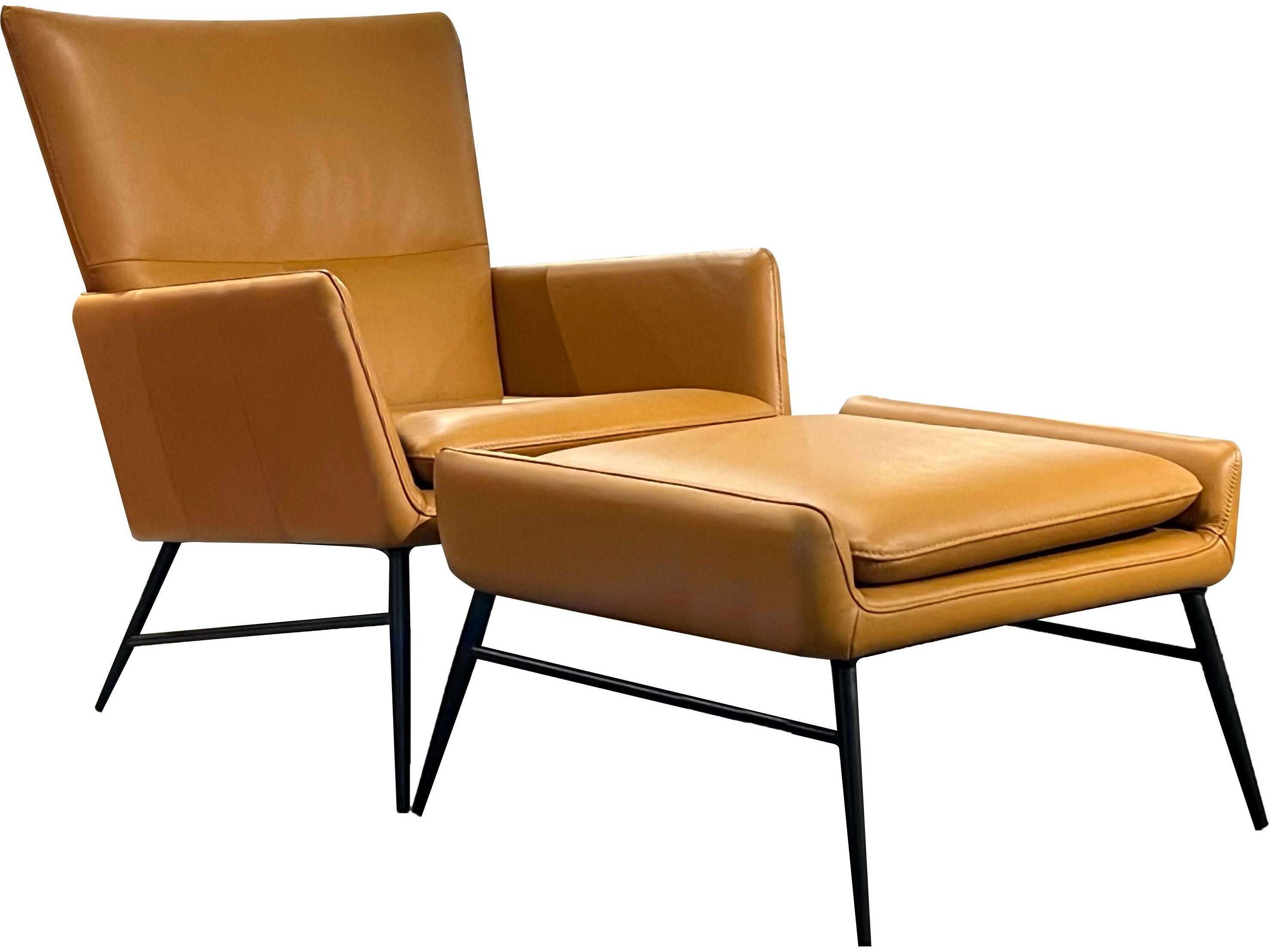 Mobital Morisson Vintage Whiskey Leather Brown Ottoman