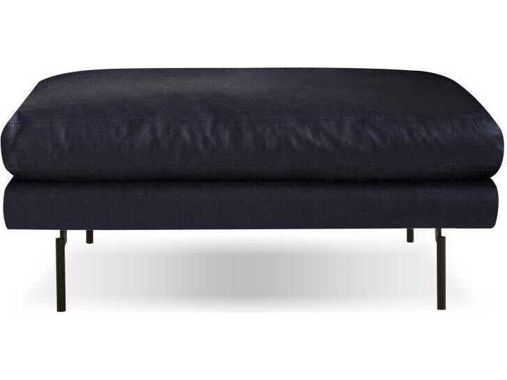 Mobital Tux Black Leather Ottoman
