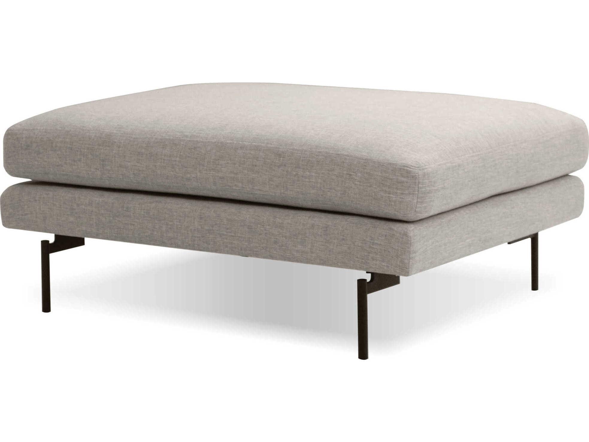Mobital Tux Light Grey Upholstered Ottoman