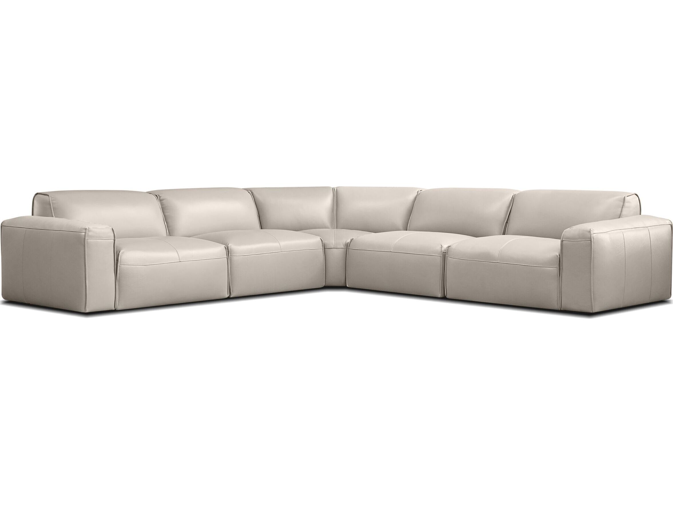 Mobital Boone Beige Leather Sectional Sofa