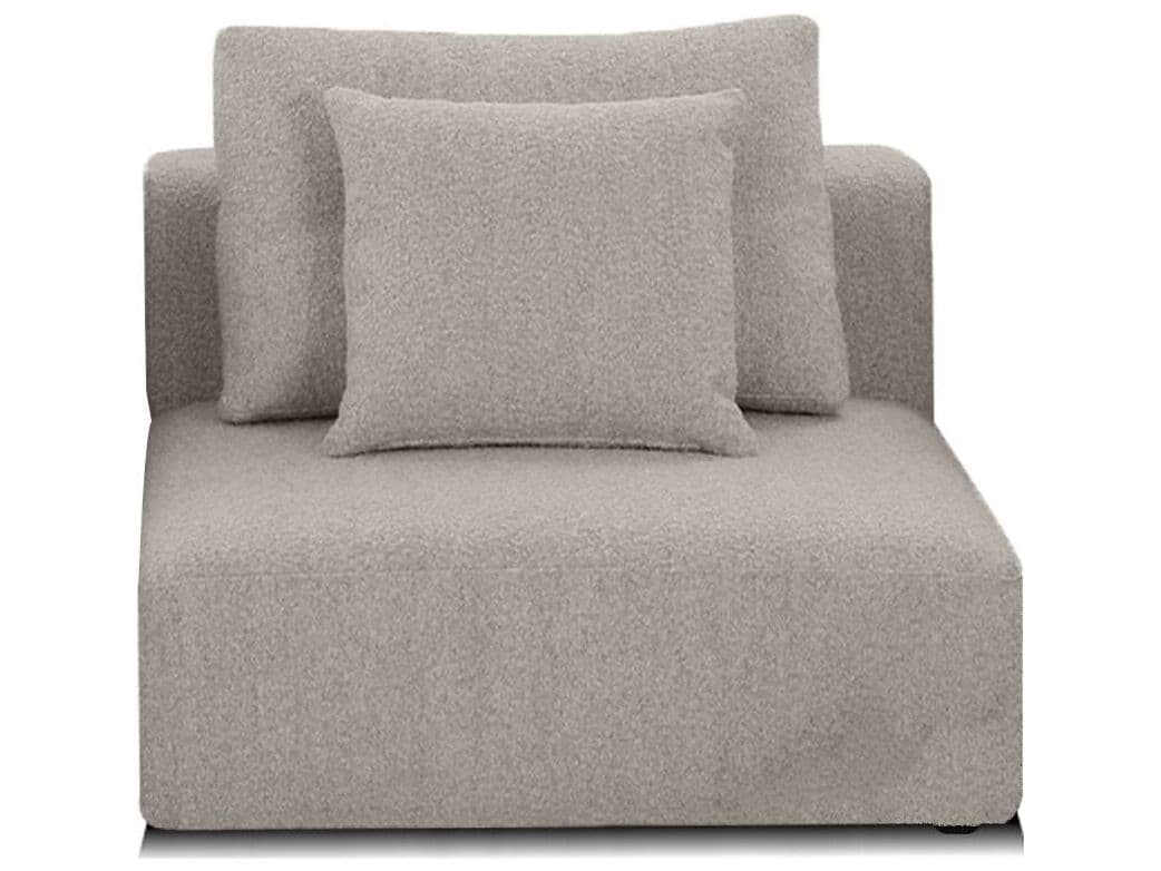 Mobital Como Beige Upholstered Armless Accent Chair