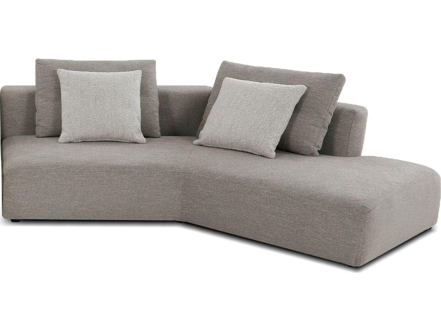 Mobital Como Gray Upholstered Sectional Corner RSF