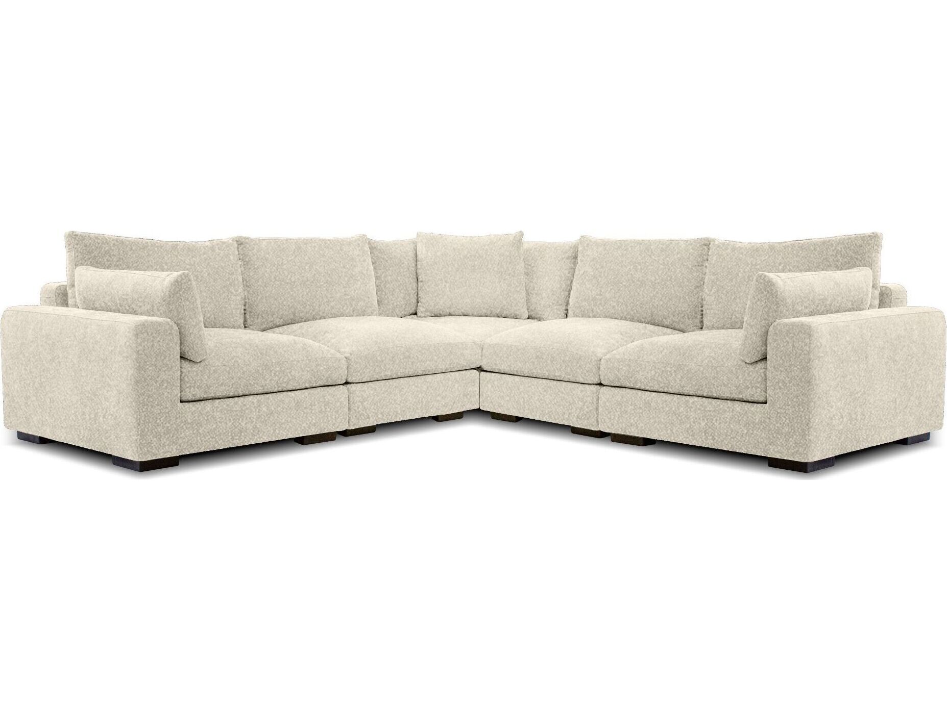 Mobital Onza Beige Upholstered Sectional Sofa