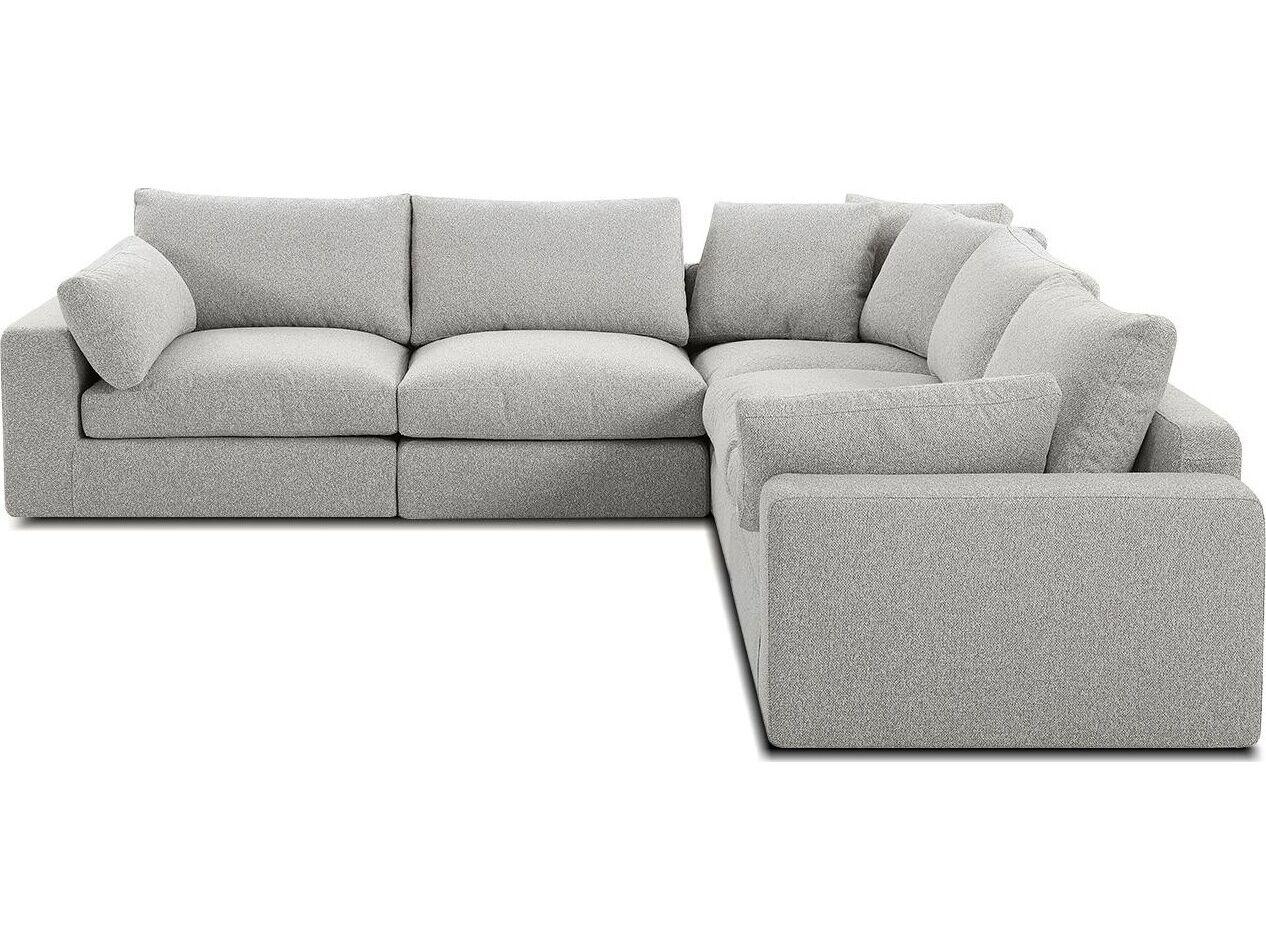 Mobital Onza Beige Upholstered Sectional Sofa