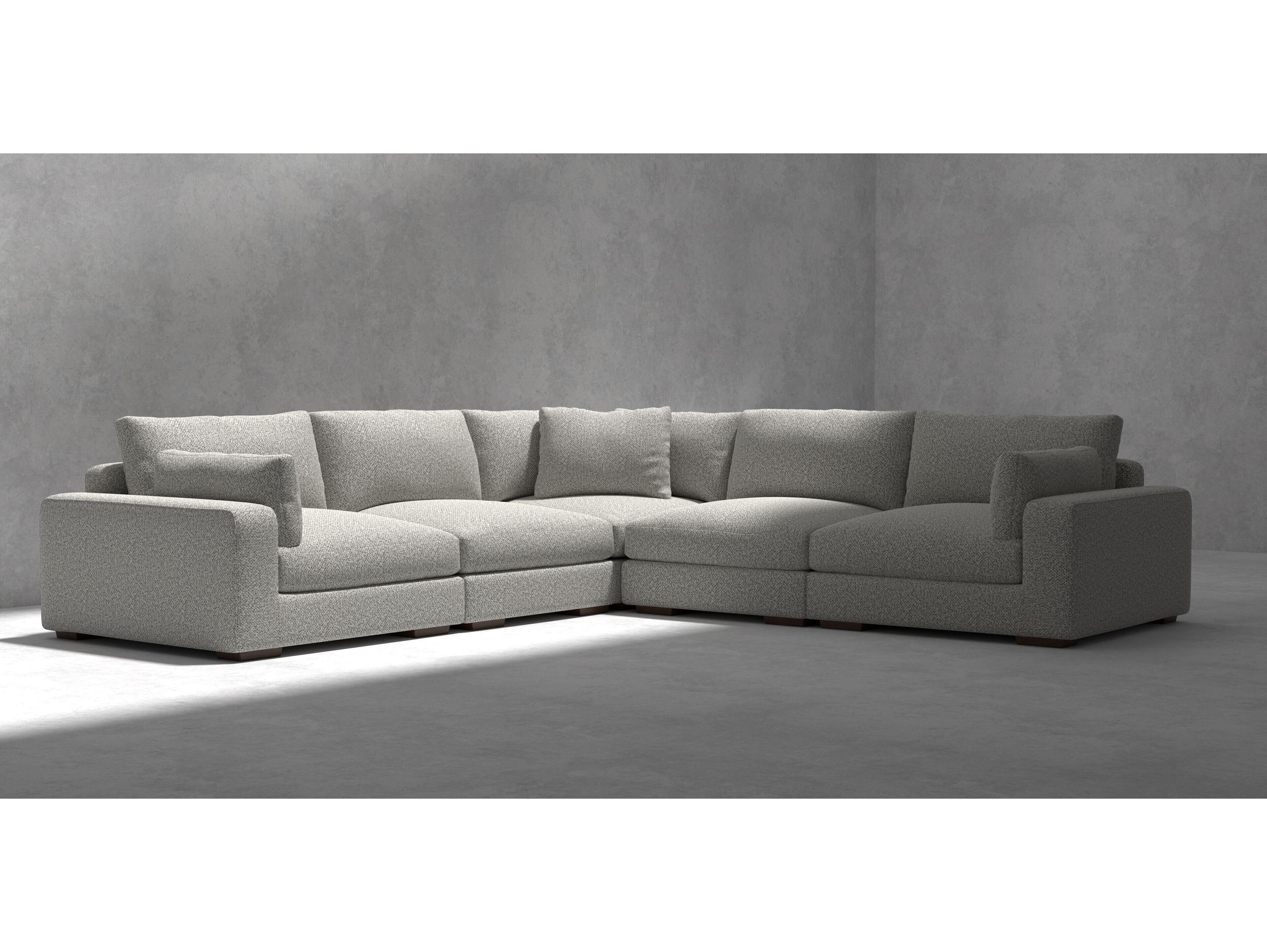 Mobital Onza Beige Upholstered Sectional Sofa