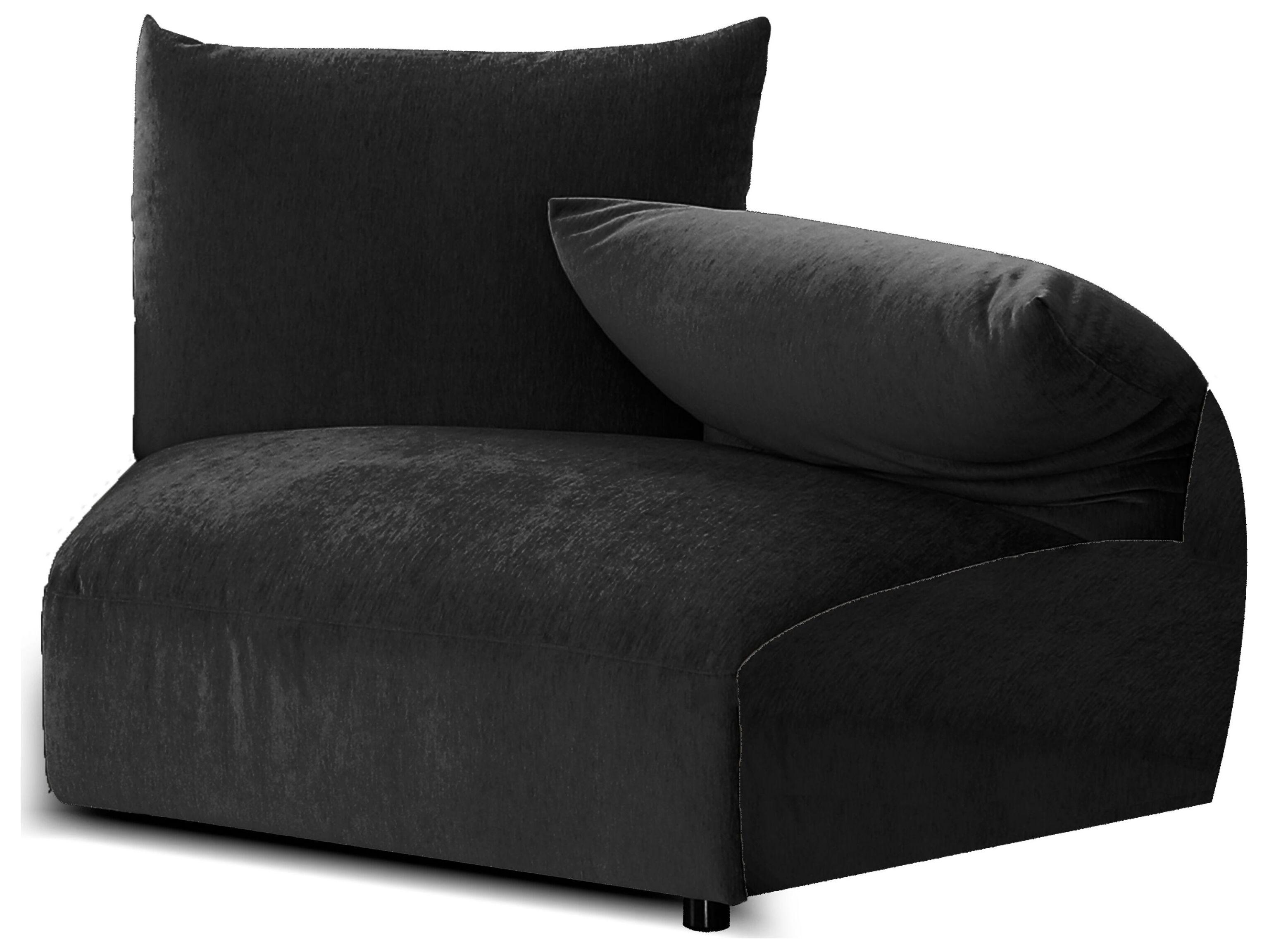 Mobital Tobago Black Upholstered Sectional Sofa