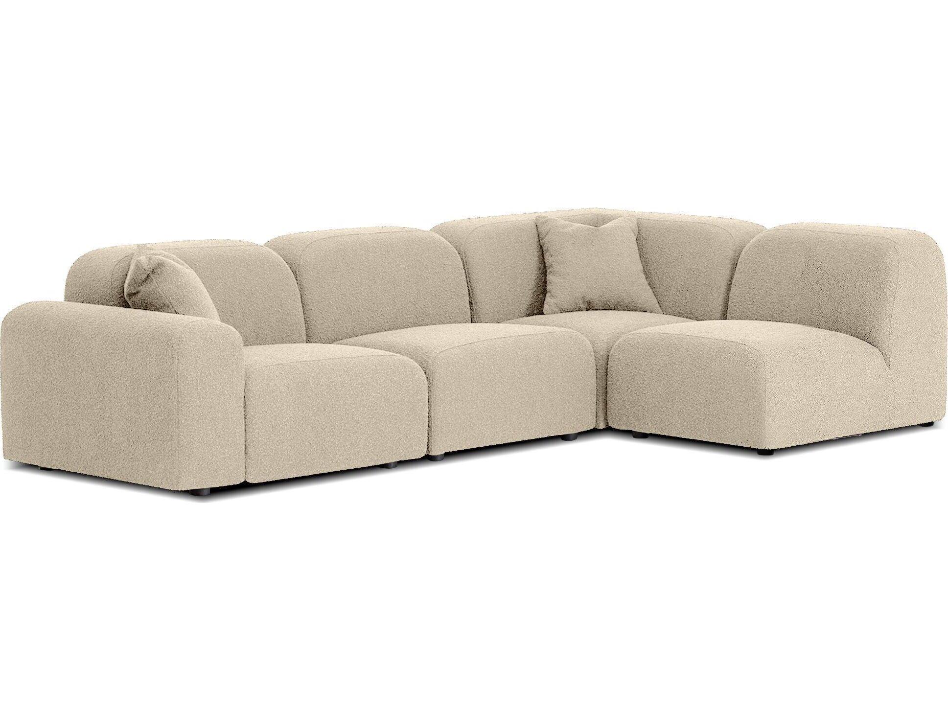 Mobital Arcos Beige Upholstered Sectional Sofa
