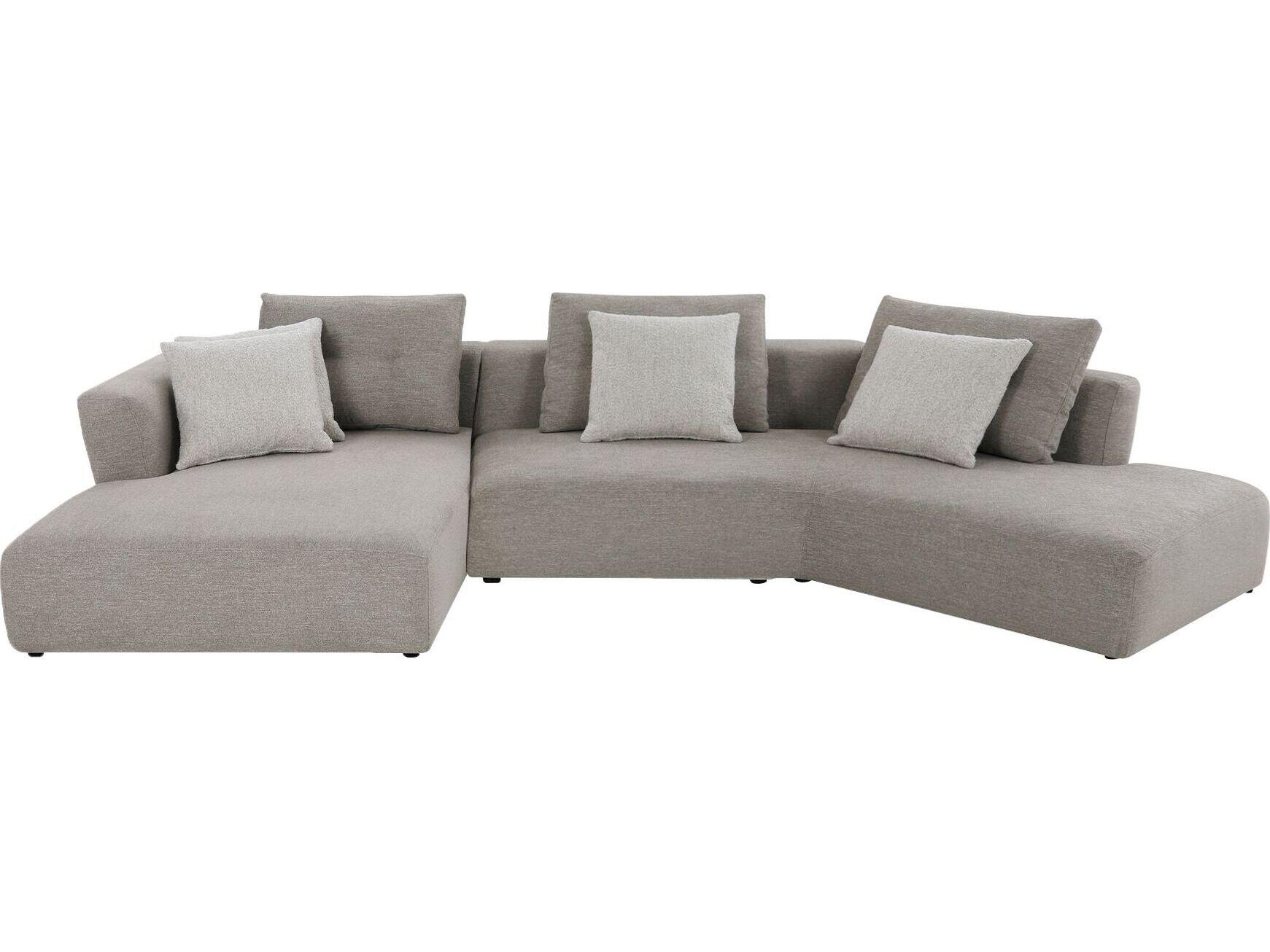 Mobital Como Beige Upholstered Sectional Sofa