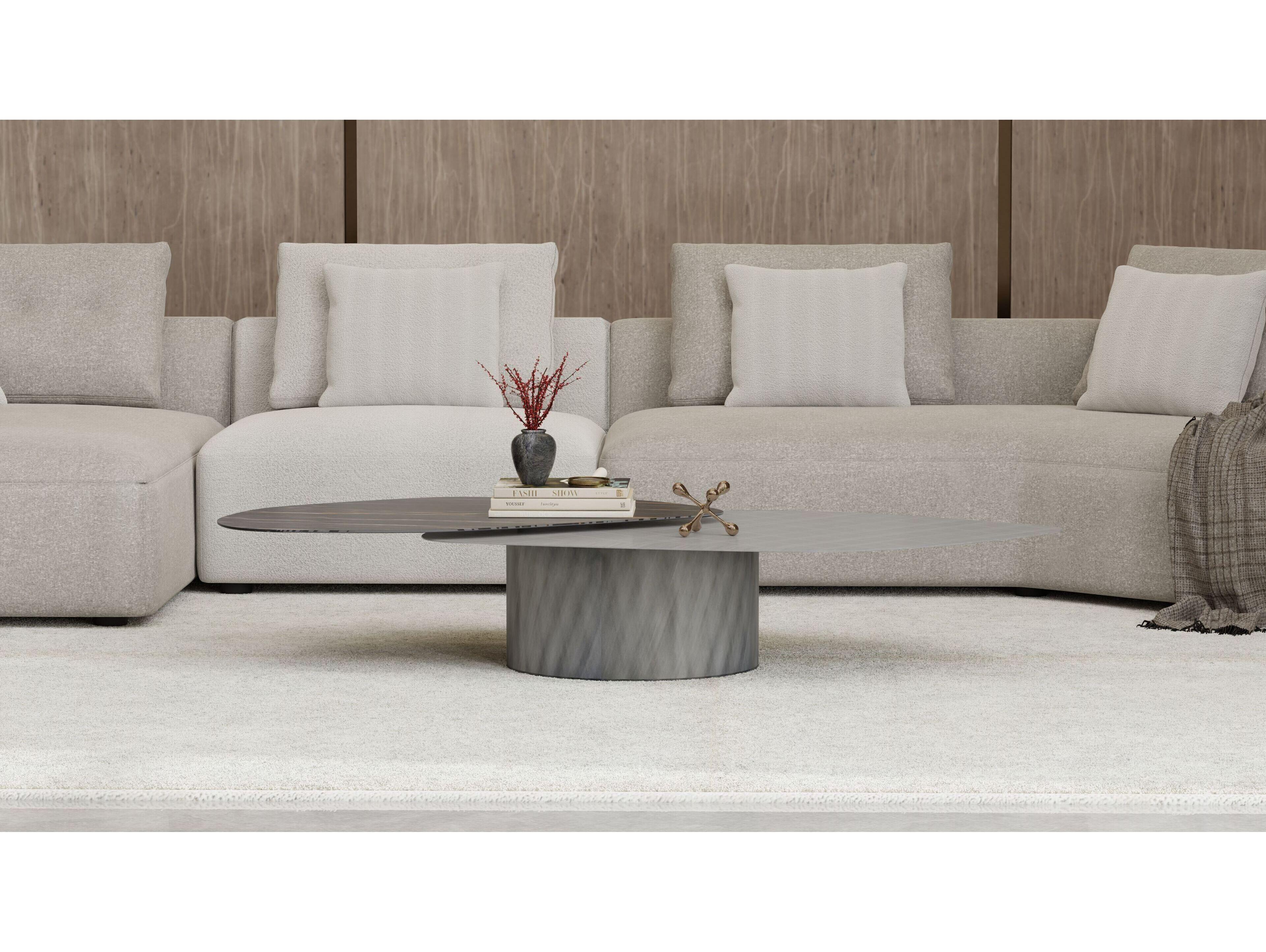 Mobital Como Beige Upholstered Sectional Sofa