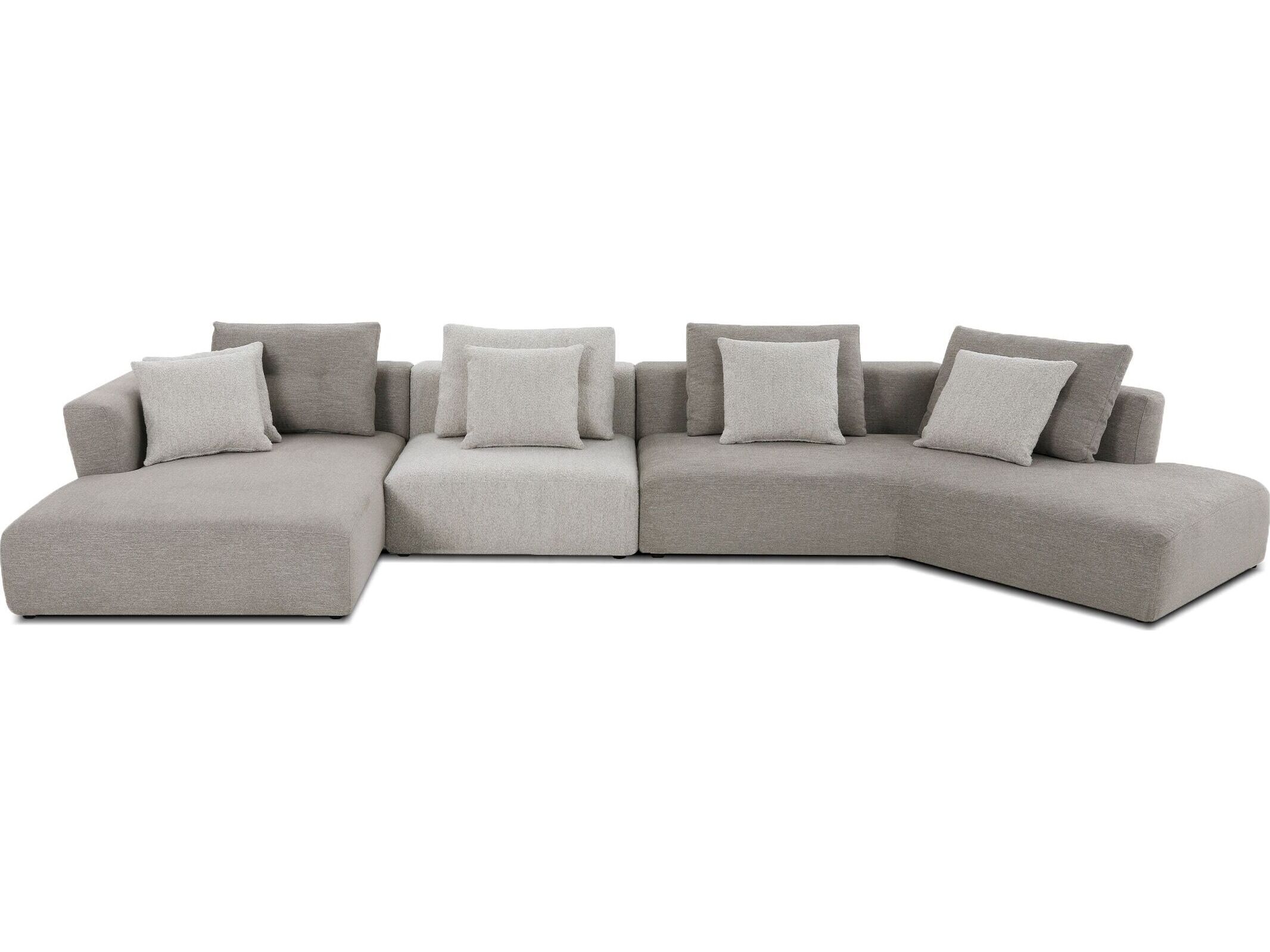 Mobital Como Beige Upholstered Sectional Sofa