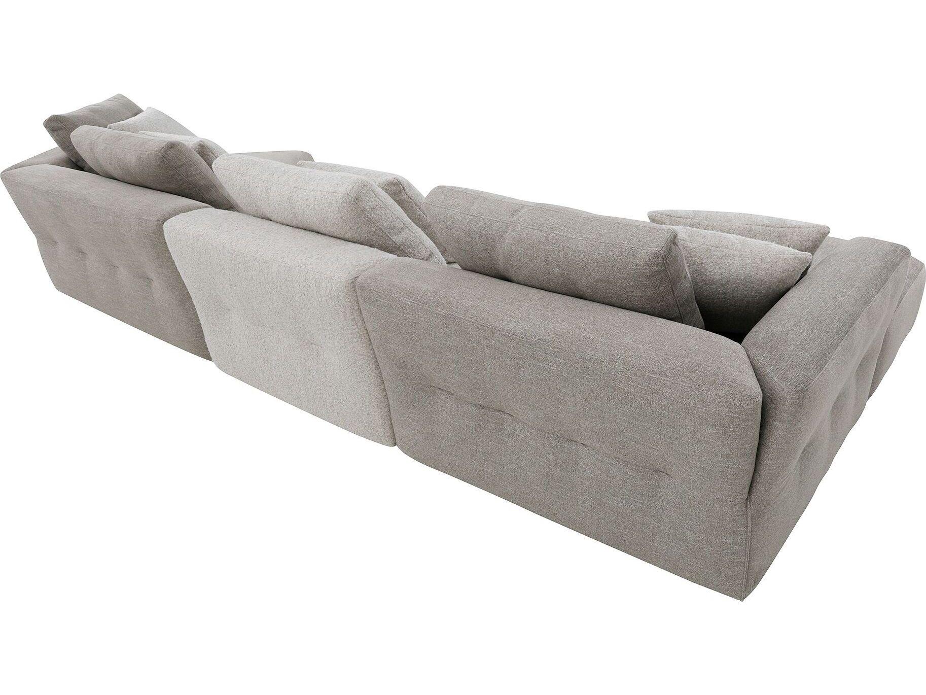 Mobital Como Beige Upholstered Sectional Sofa