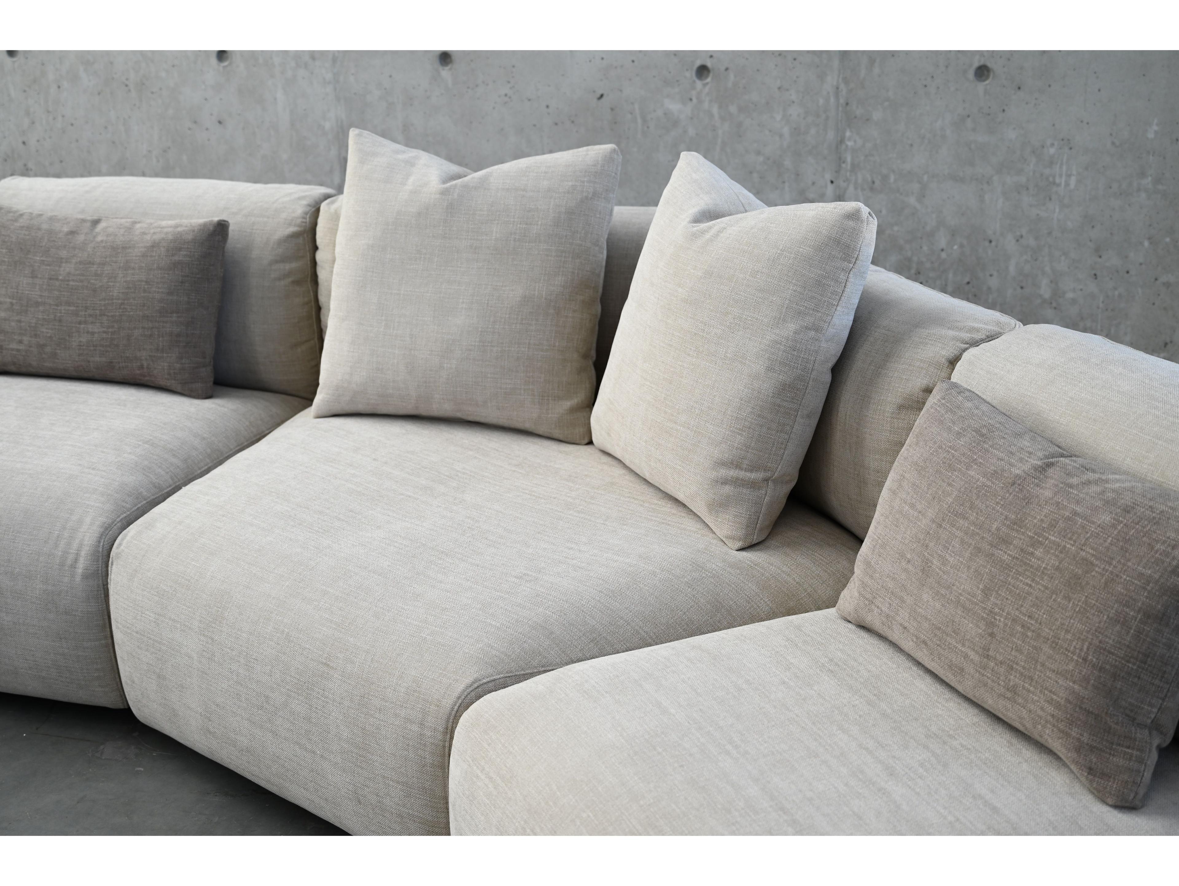 Mobital Maarten Gray Upholstered Sectional Sofa