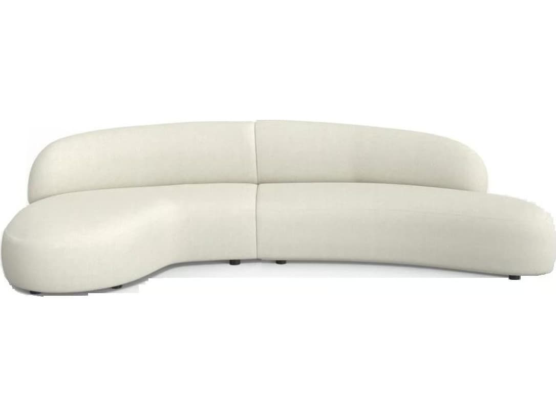 Mobital Moritz Cream Upholstered Sectional Sofa