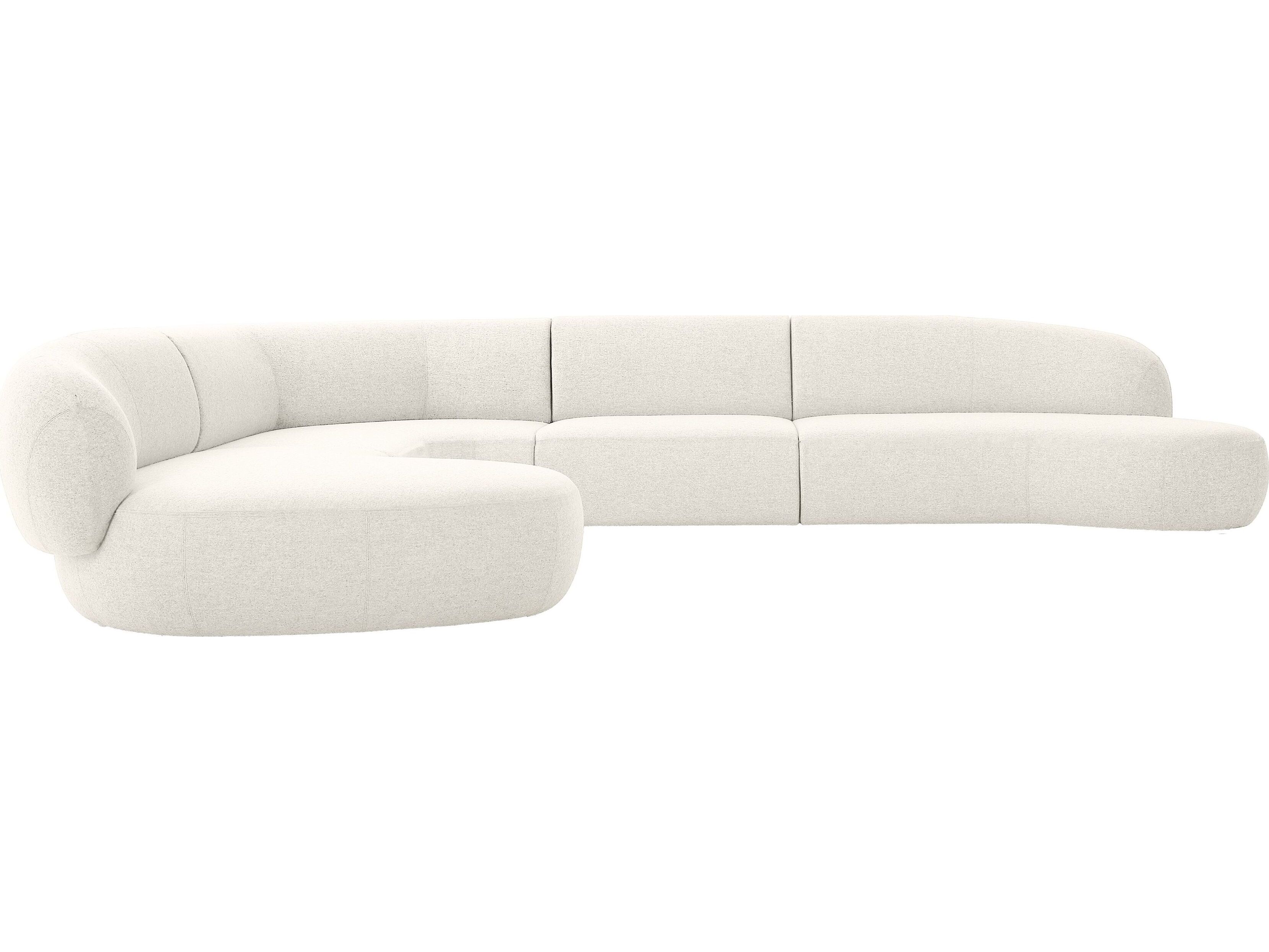 Mobital Moritz White Upholstered Sectional Sofa