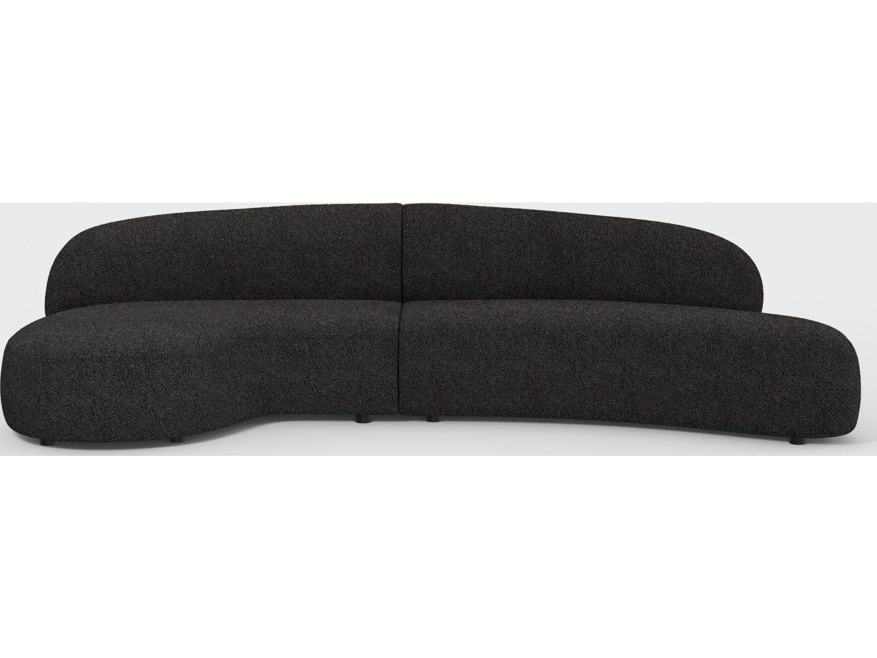 Mobital Moritz Black Upholstered Sectional Sofa